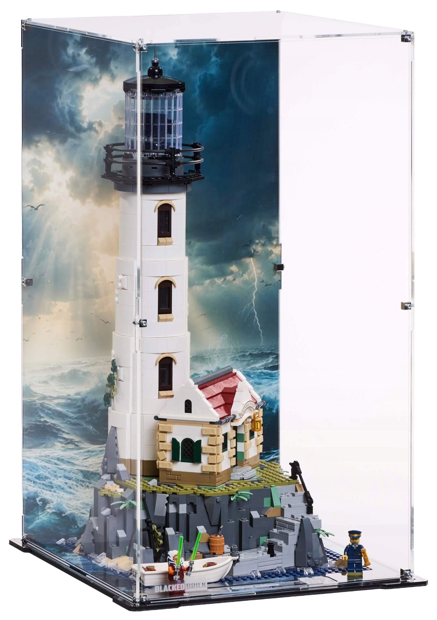 Vitrína s pozadím Blacked Brick pro Lego 21335 Ideas mechanizovaná lucerna