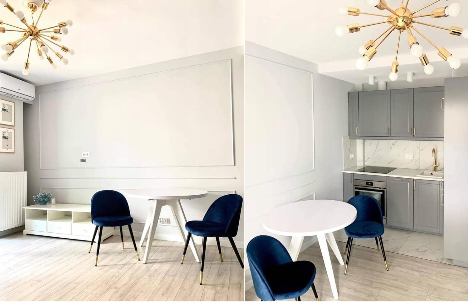 Stół okrągły biały buk natura skandynawski 100/140 Kolekcja kuchenna