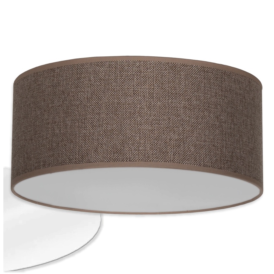 Stropní Svítidlo Livo Hnědý Len Ø 30 cm 1 x E27 Denko Led panel Lněná Lampa 60 W