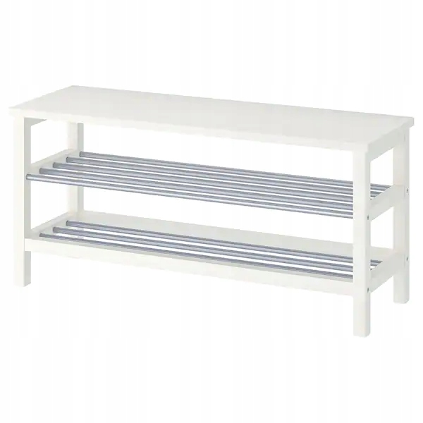 

Ikea Tjusig Ławka z półkami na buty biały 108x50cm