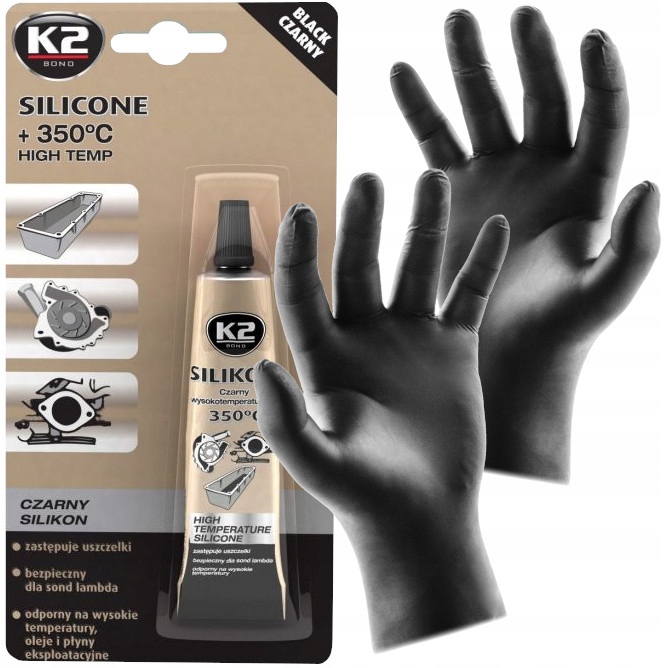 

K2 Silikon Czarny 21G Wysokotemperaturowy Re
