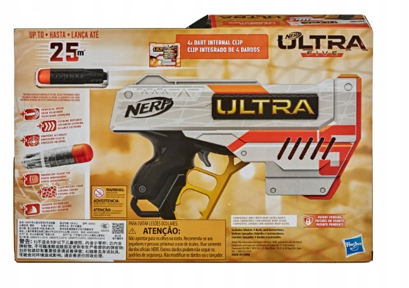 NERF ULTRA FIVE WYRZUTNIA PISTOLET E9593 +STRZAŁKI Marka NERF