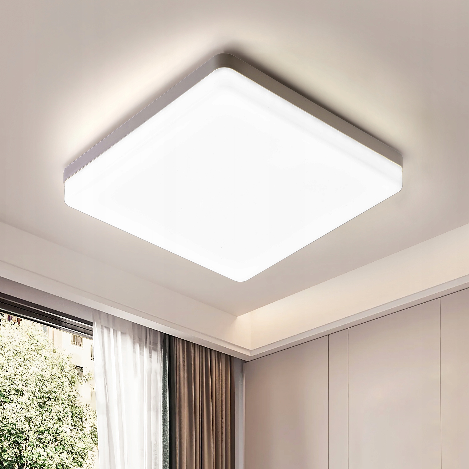 Lampa Sufitowa Plafon Led Kwadrat Natynkowy Nowoczesny 48W 4000K