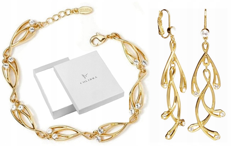 Sada Šperků S Výjimečnými Zlatými Swarovskými Trendy