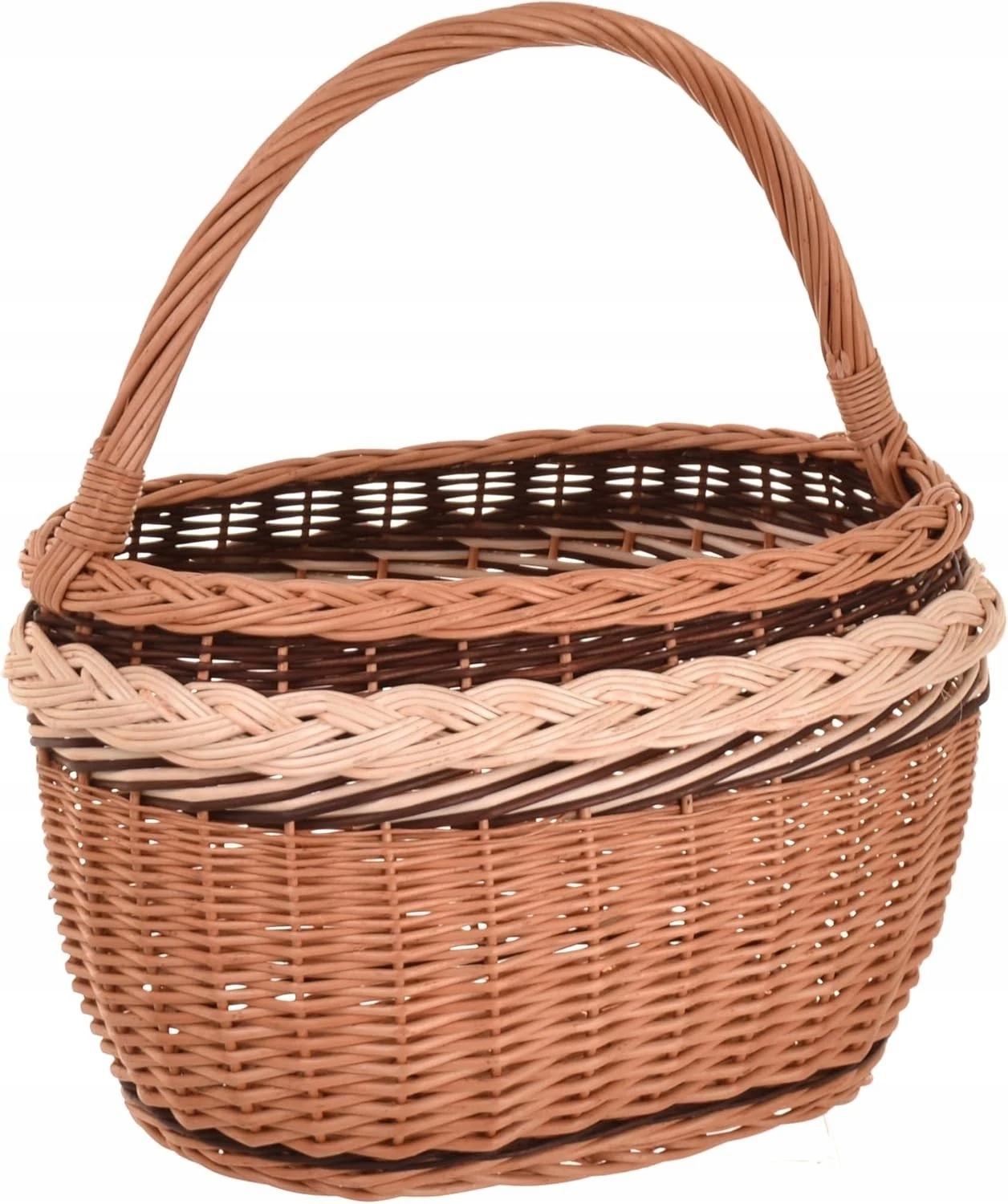 Aqbau proutěný koš hnědý velikonoční košík 42 cm, tříbarevný, lehký