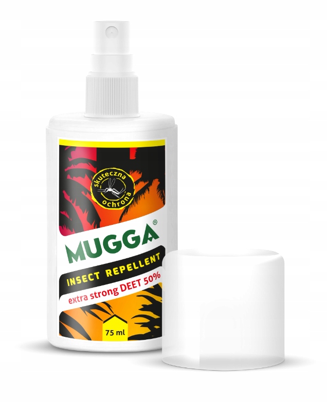 2x SPRAY NA KOMARY KLESZCZE MUGGA STRONG SKUTECZNY Nazwa 2x SPRAY NA KOMARY MUGGA 50% DEET STRONG