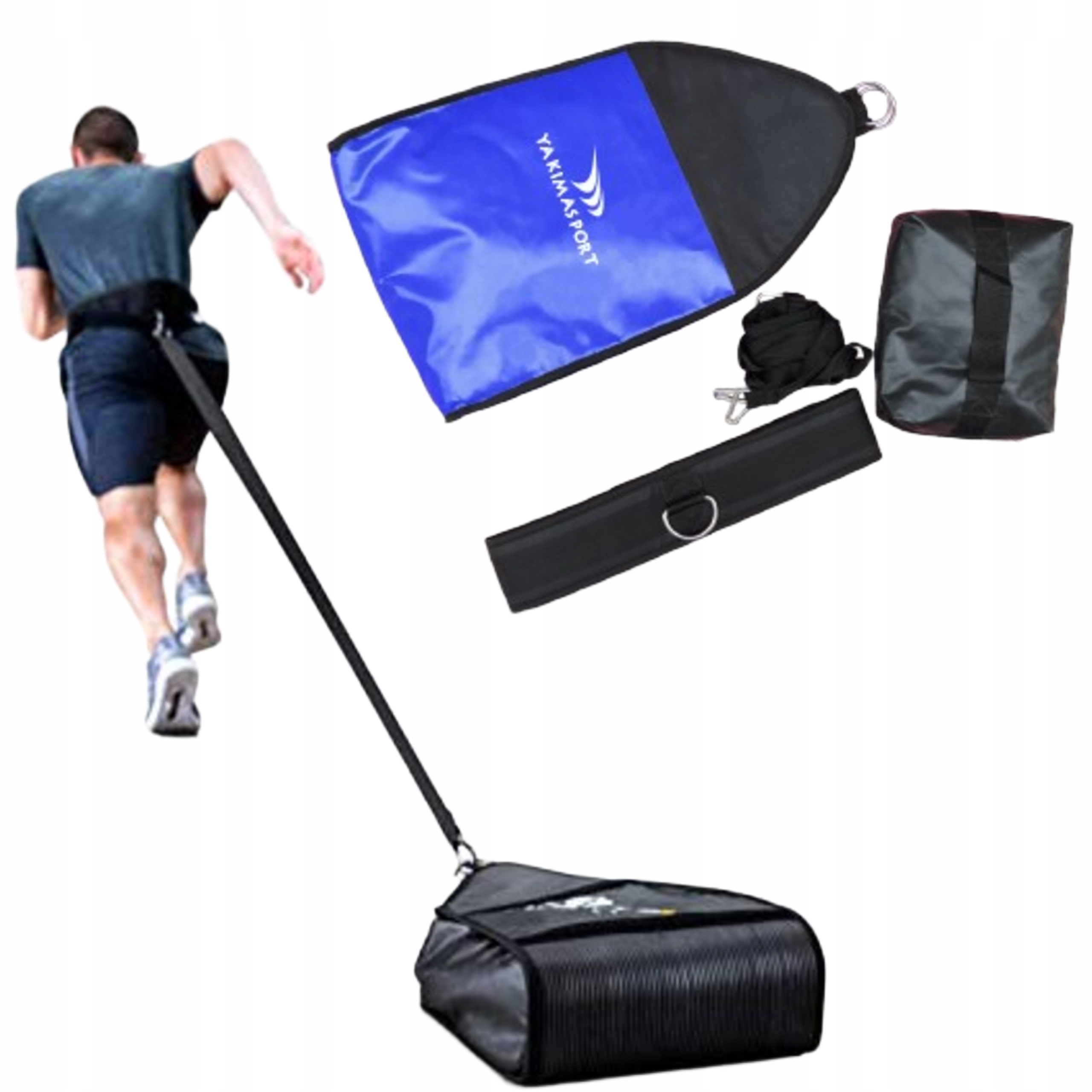 Sáňky pro silový trénink model cvičení s vaky na zátěž pás