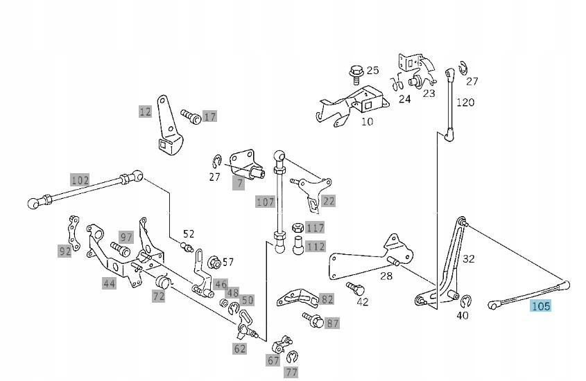 DŹWIGNIA CIĘGNO GAZU MERCEDES SILNIKI OM601 OM602 Producent części Mercedes-Benz OE