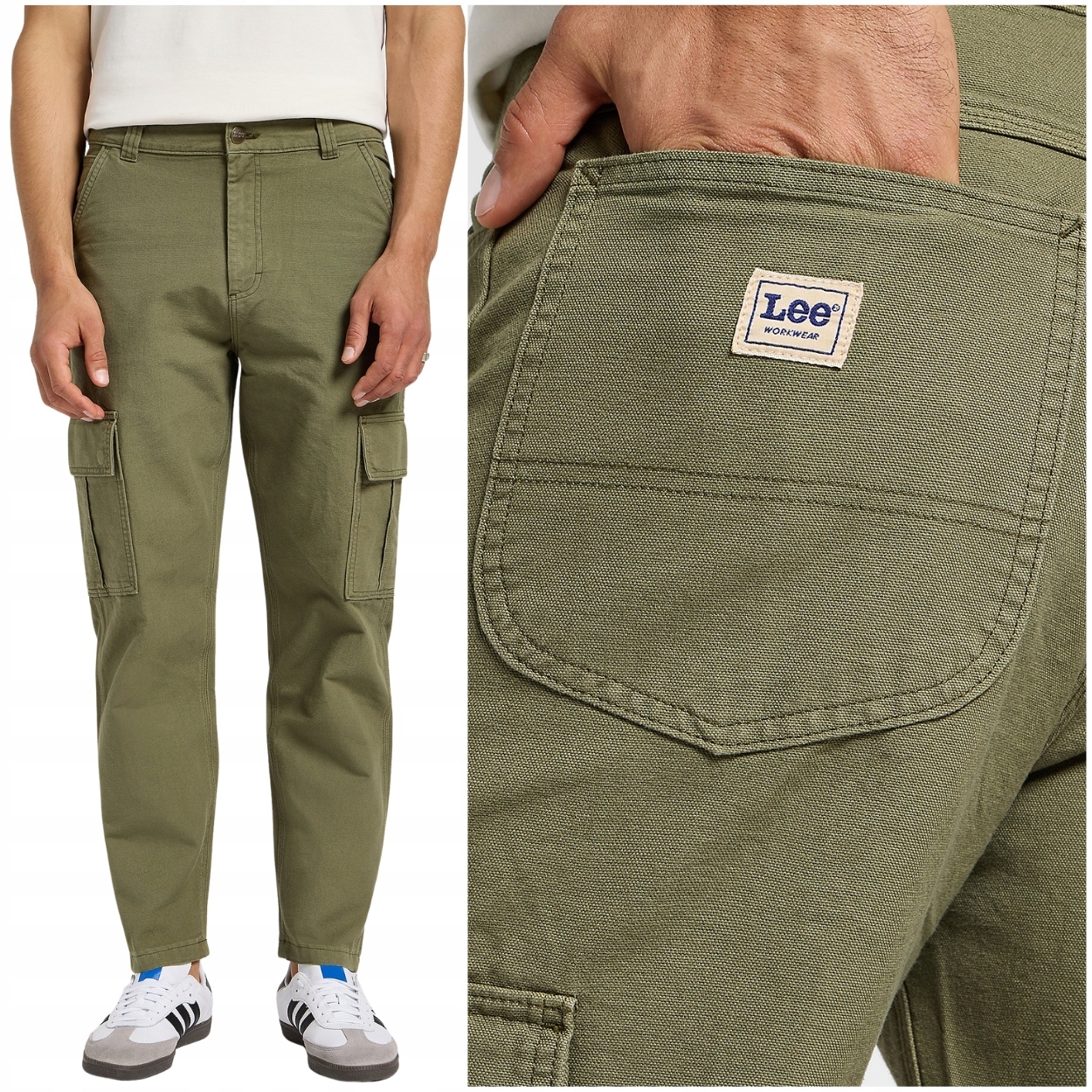 Lee Cargo Pant MercantileGreen Workwear látkové kalhoty kapsáče W30 L32