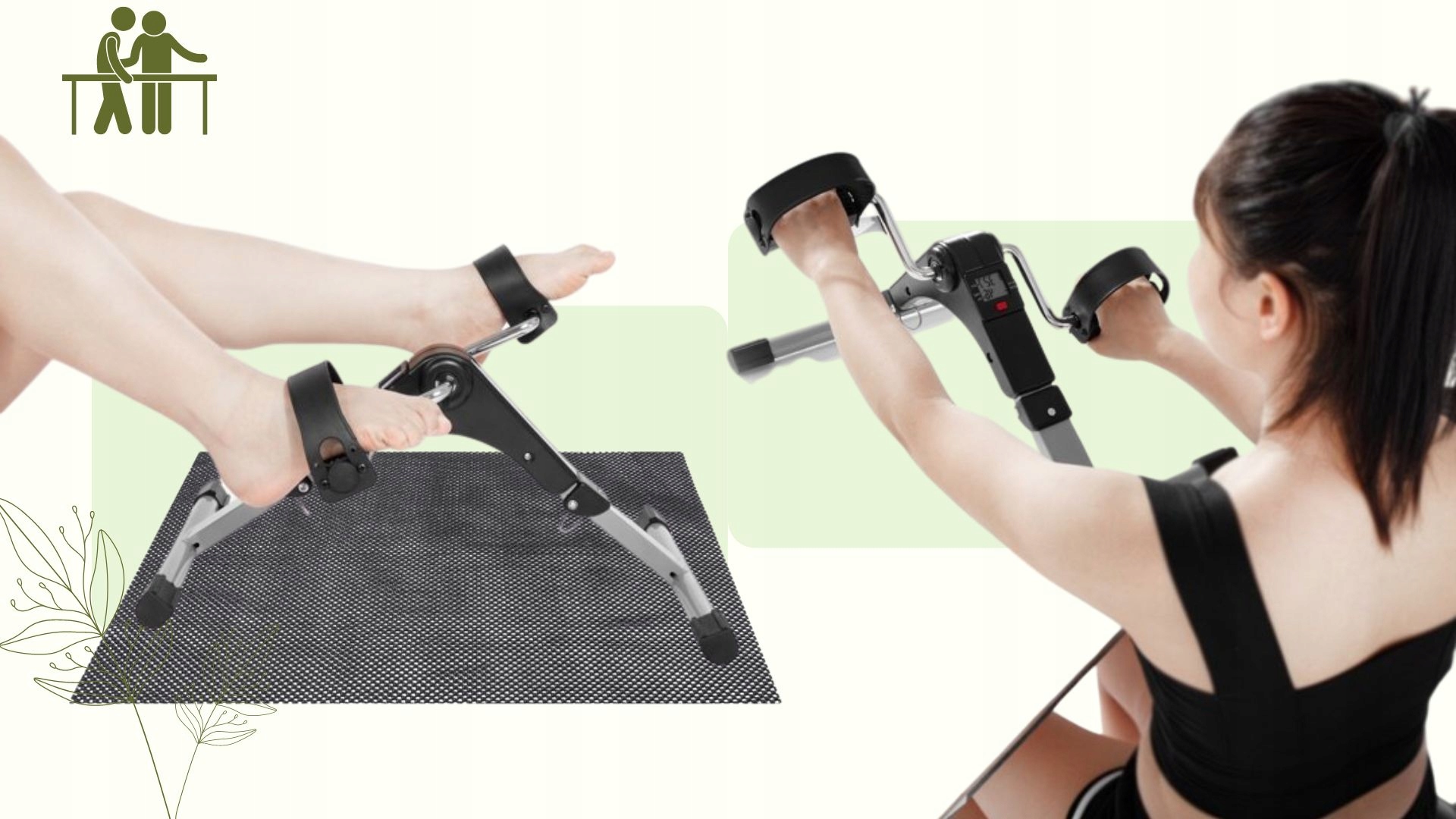 ROWEREK TRENINGOWY Z MATĄ OCHRONNĄ DO ĆWICZEŃ RĄK I NÓG MECHANICZNY ROWER Waga koła zamachowego 1.5 kg