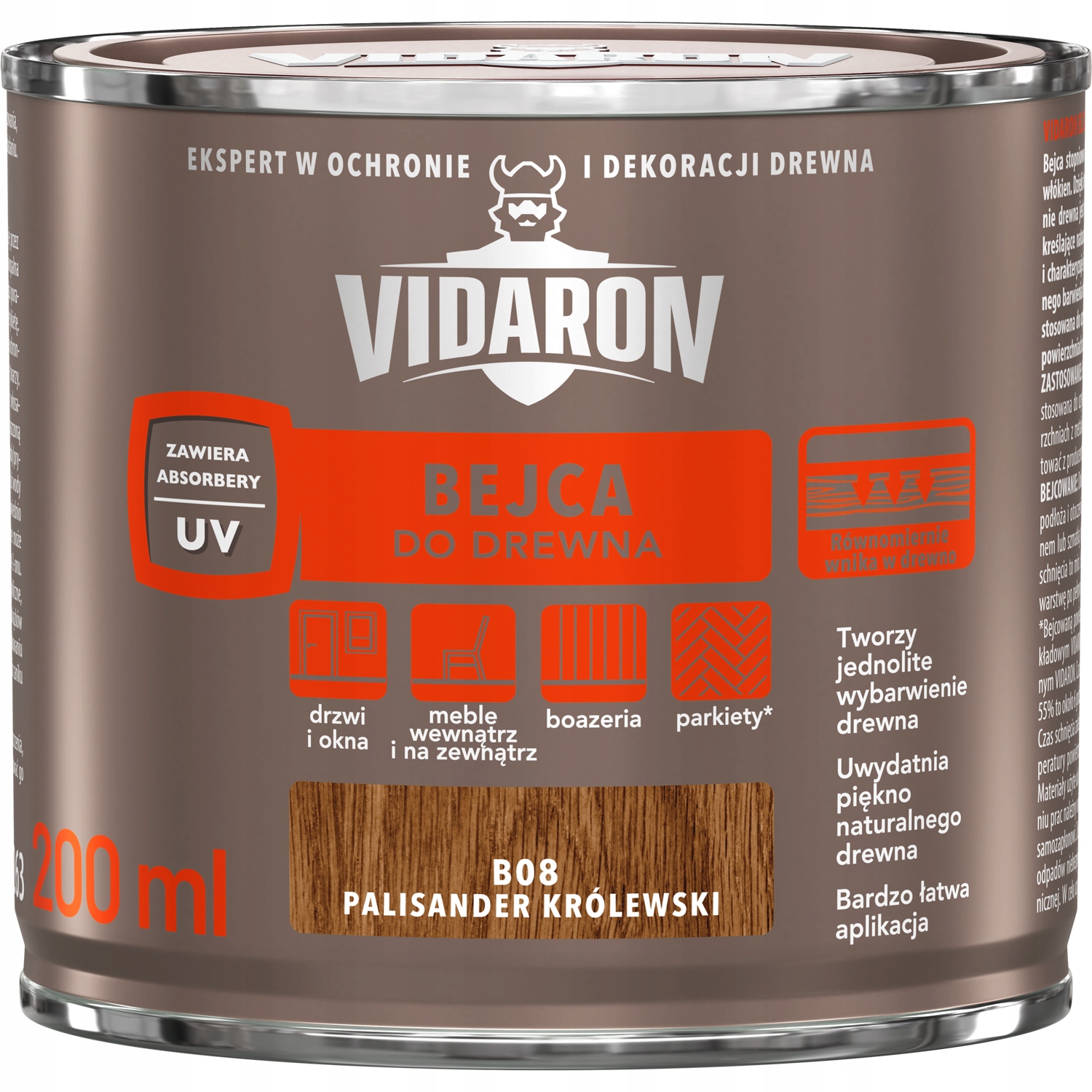

Bejca do drewna Vidaron B08 Palisander 0,2L