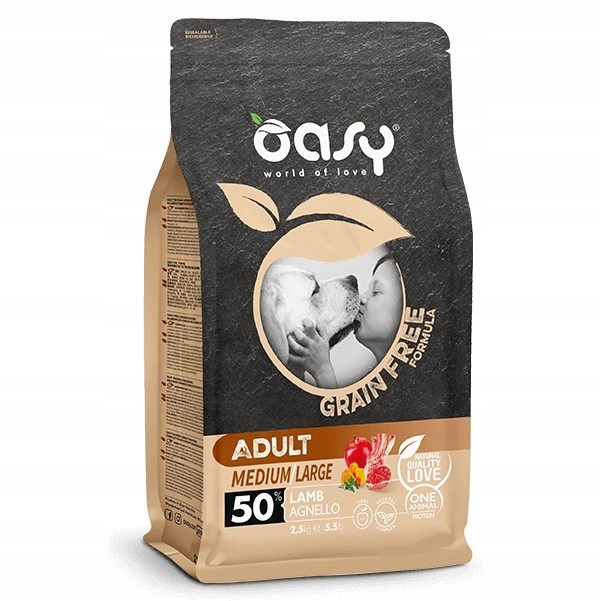 Karma sucha dla psa Oasy Grain free Adult Medium/Large Jagnięcina 12kg