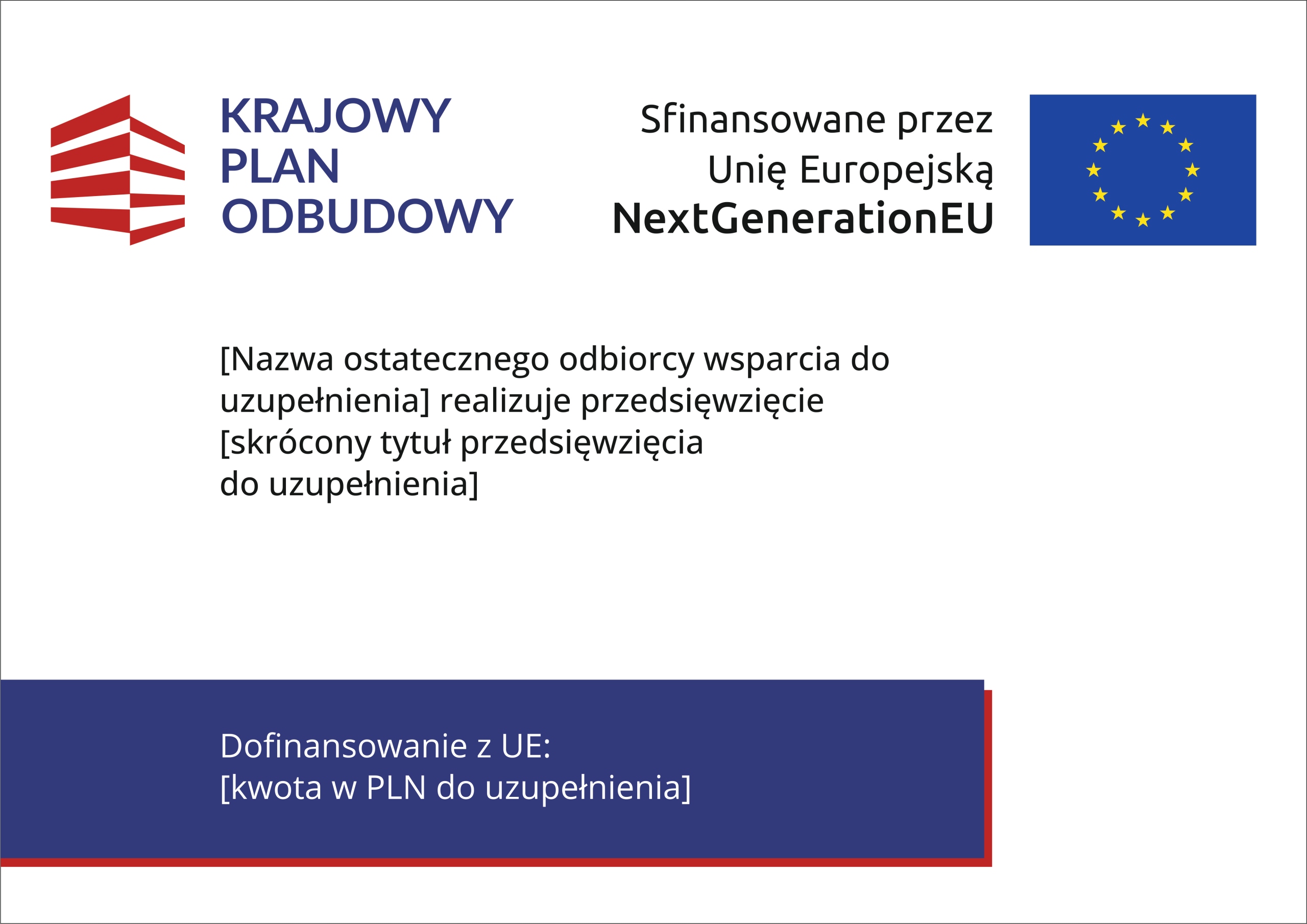 Tablica A3 informacyjna KRAJOWY PLAN ODBUDOWY pcv lub blacha