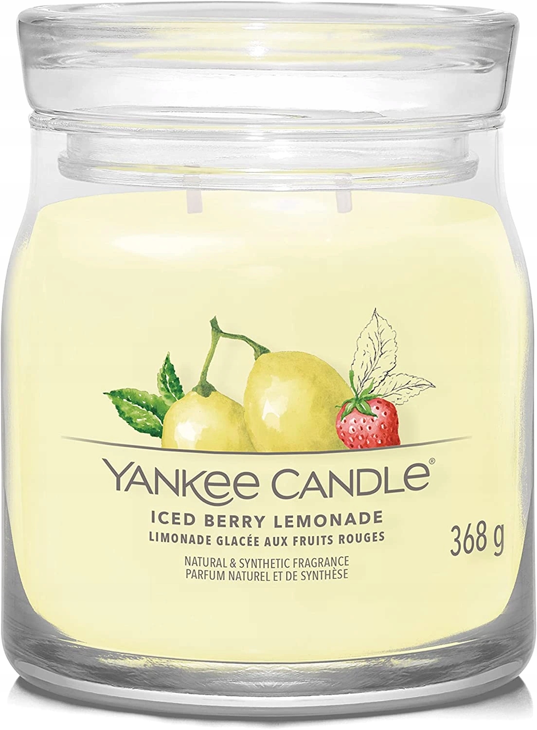 Yankee Candle svíčka Signature ve skle střední Iced Berry Lemonade 368g