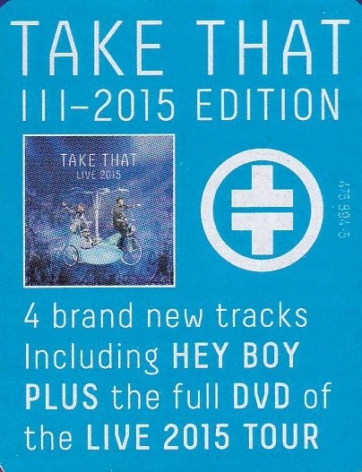 TAKE THAT III 2015 EDITION 1CD 1DVD LIVE TOUR LIM. Wytwórnia Jungle Records