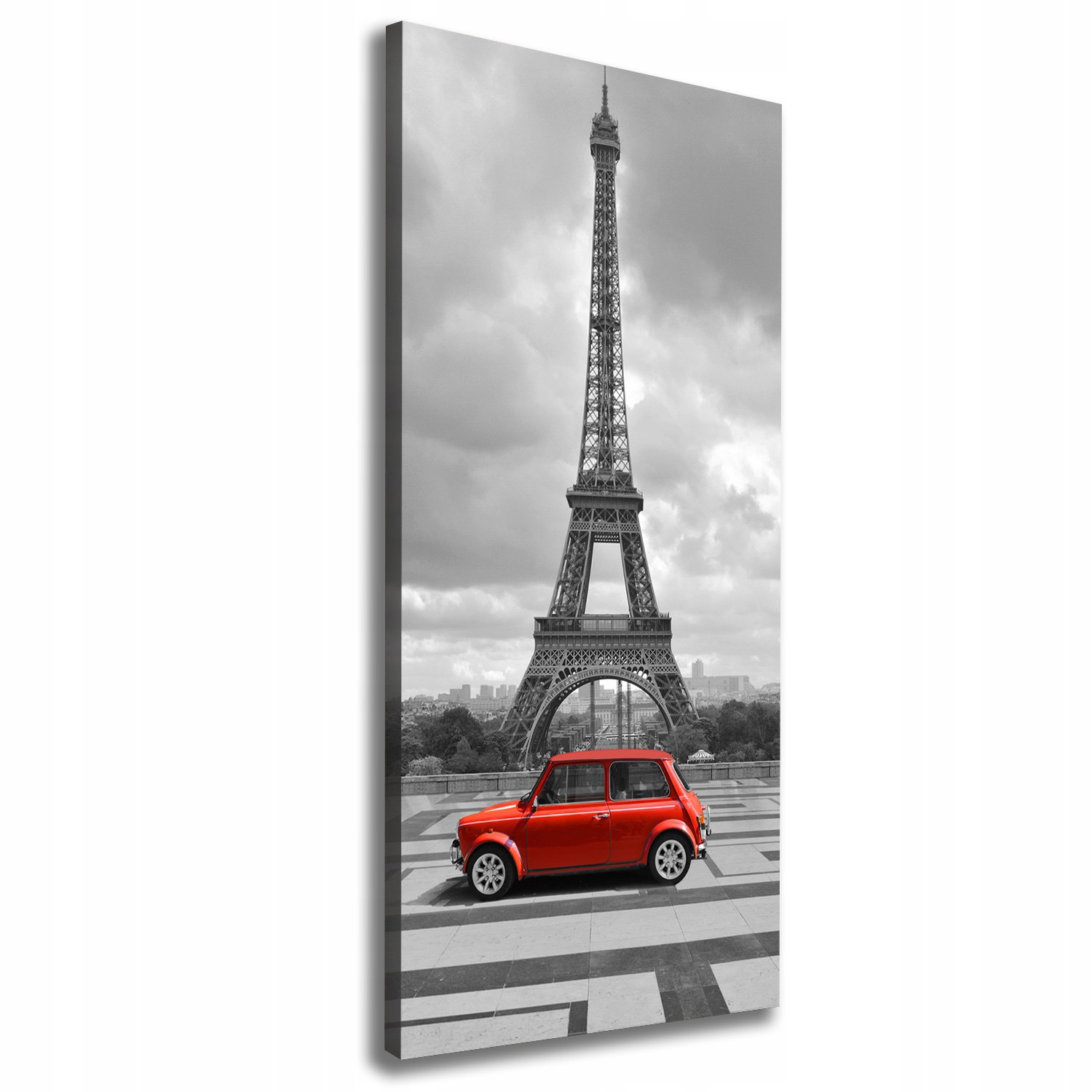 

Foto obraz na płótnie Wieża Eiffla auto 50x125 cm