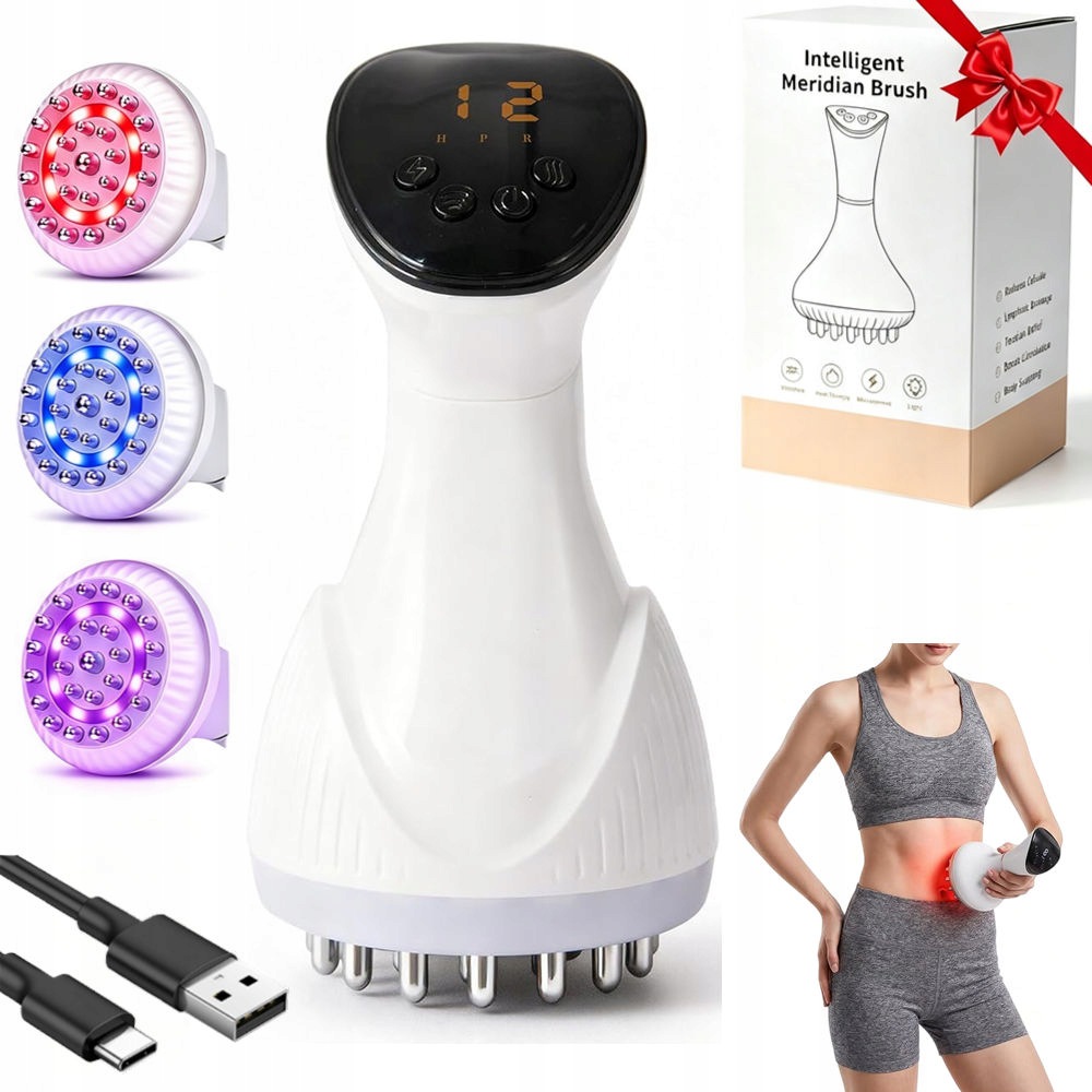 Masażer Guasha z Wibracje timer , 12 trybów, bezprzewodowy na cellulit