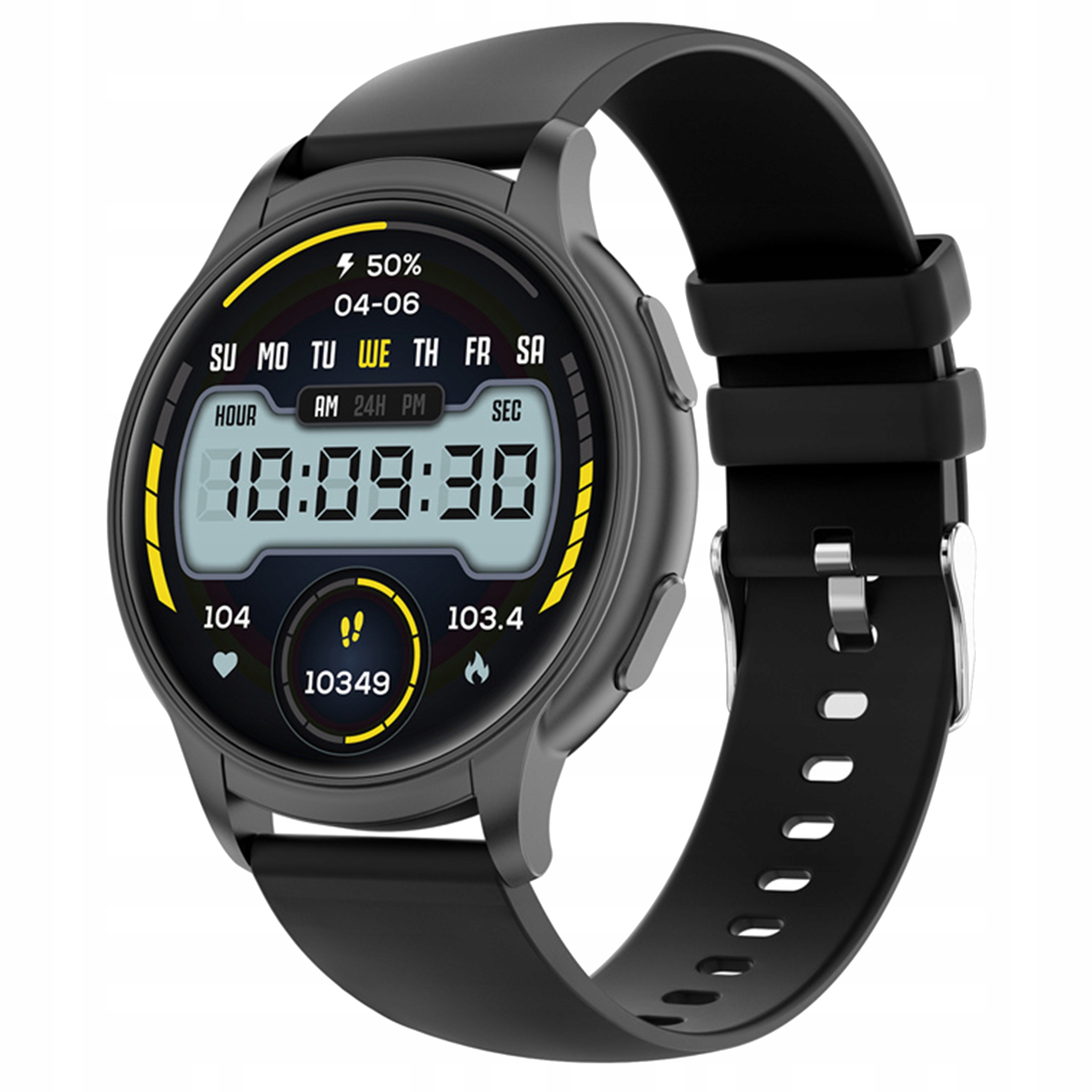 SMARTBAND SMARTWATCH ZEGAREK SPORTOWY OPASKA SPORTOWA AMOLED PL FIT SMS IOS Wodoszczelność poniżej 20m = WR20