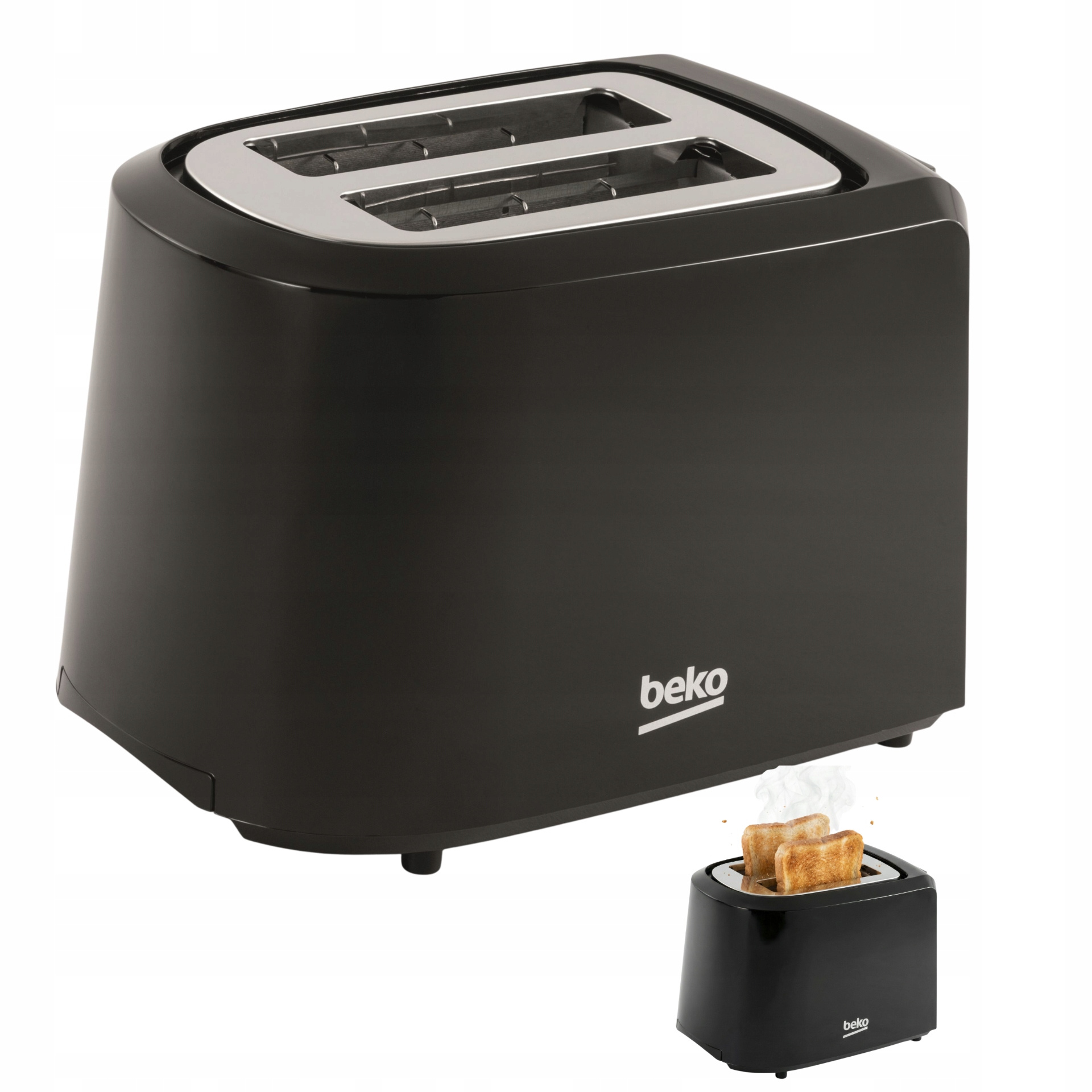 Toster Beko TAM4201B 850W 2 tosty 7 poziomów rozmrażanie czarny kuchenny