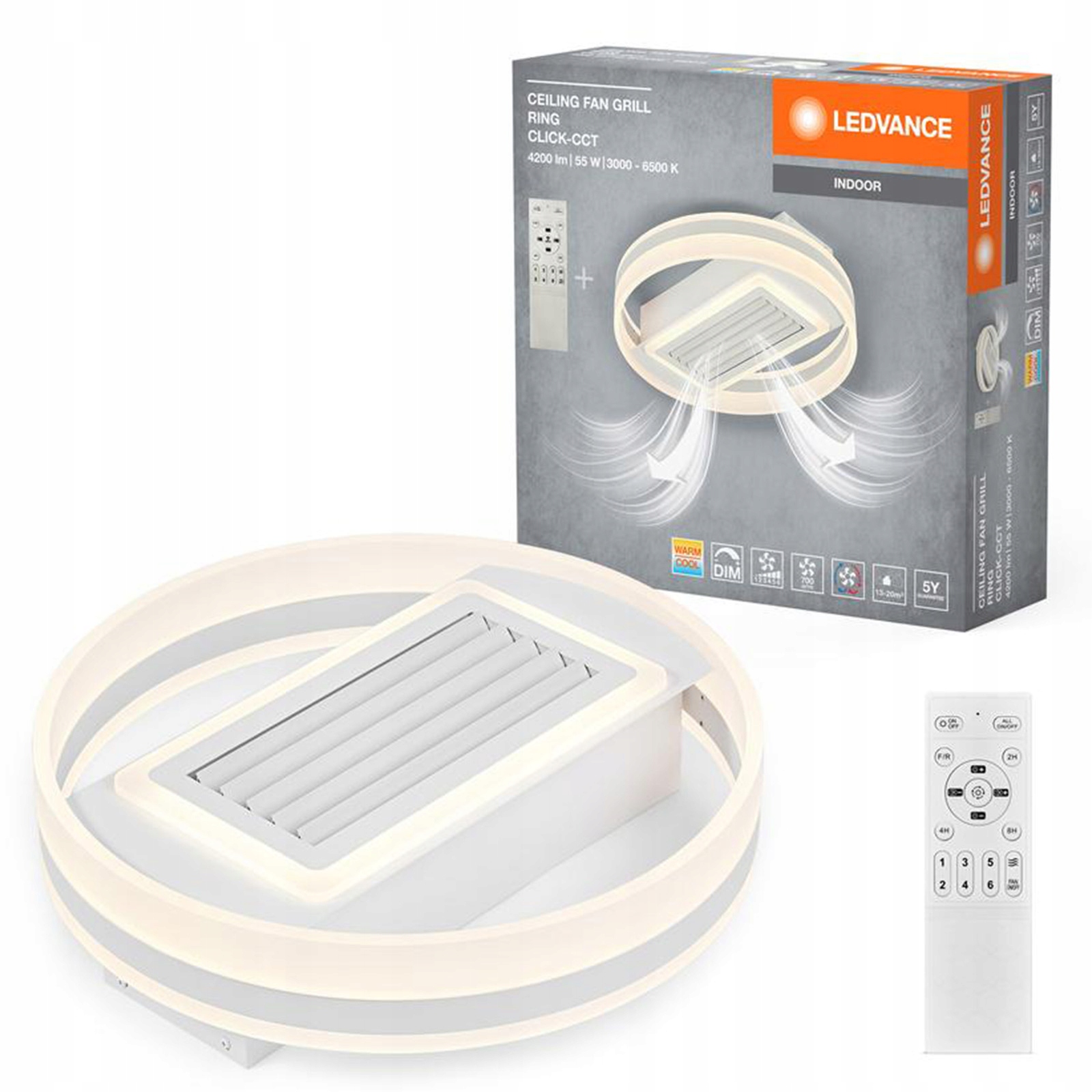 Stropné Svietidlo 55W 3100lm 3000K 6500K Cct stmievateľná biela 50cm Ceiling