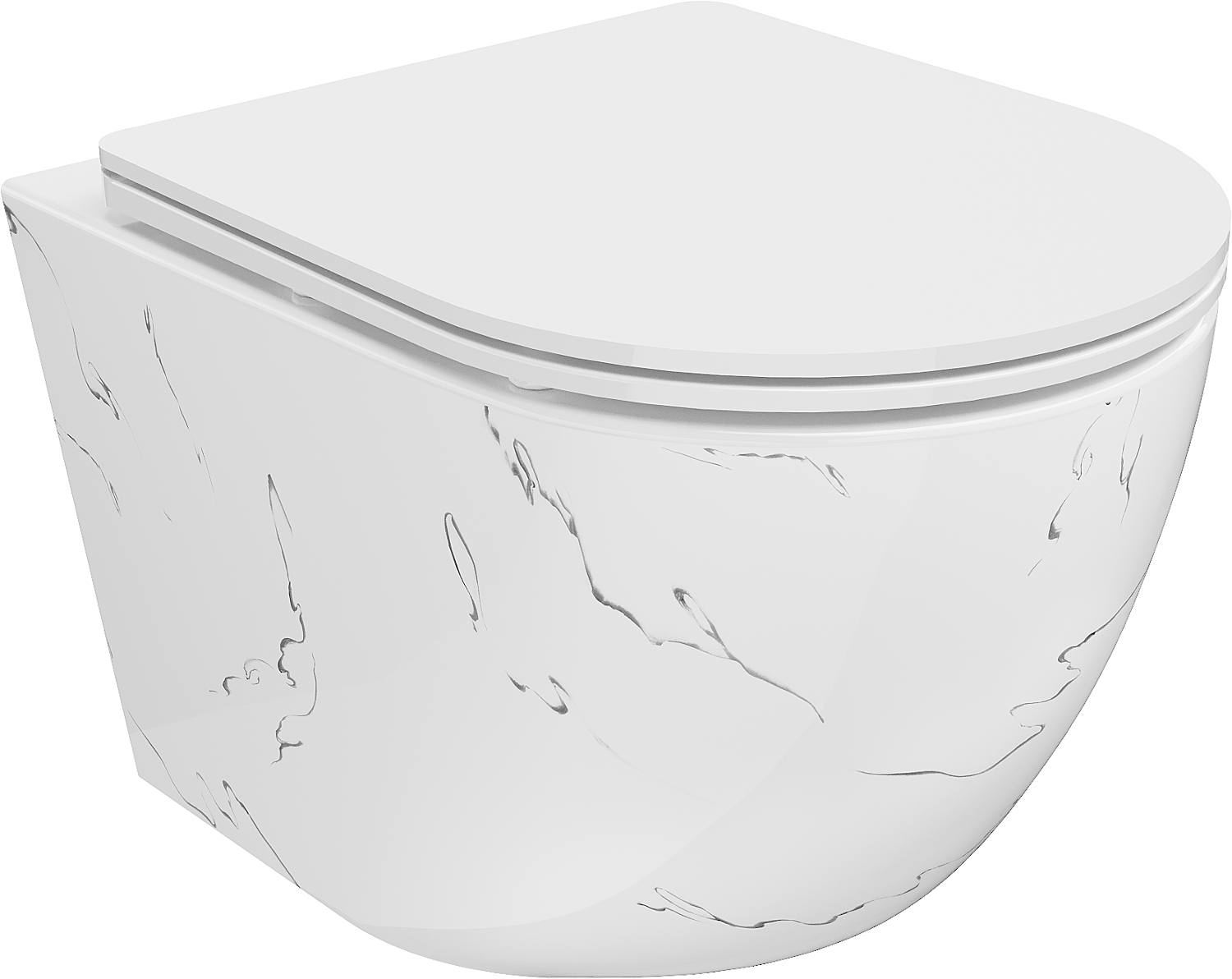 Miska wc wisząca Rimless Mexen Lena deska wolnoopadająca slim biała kamień