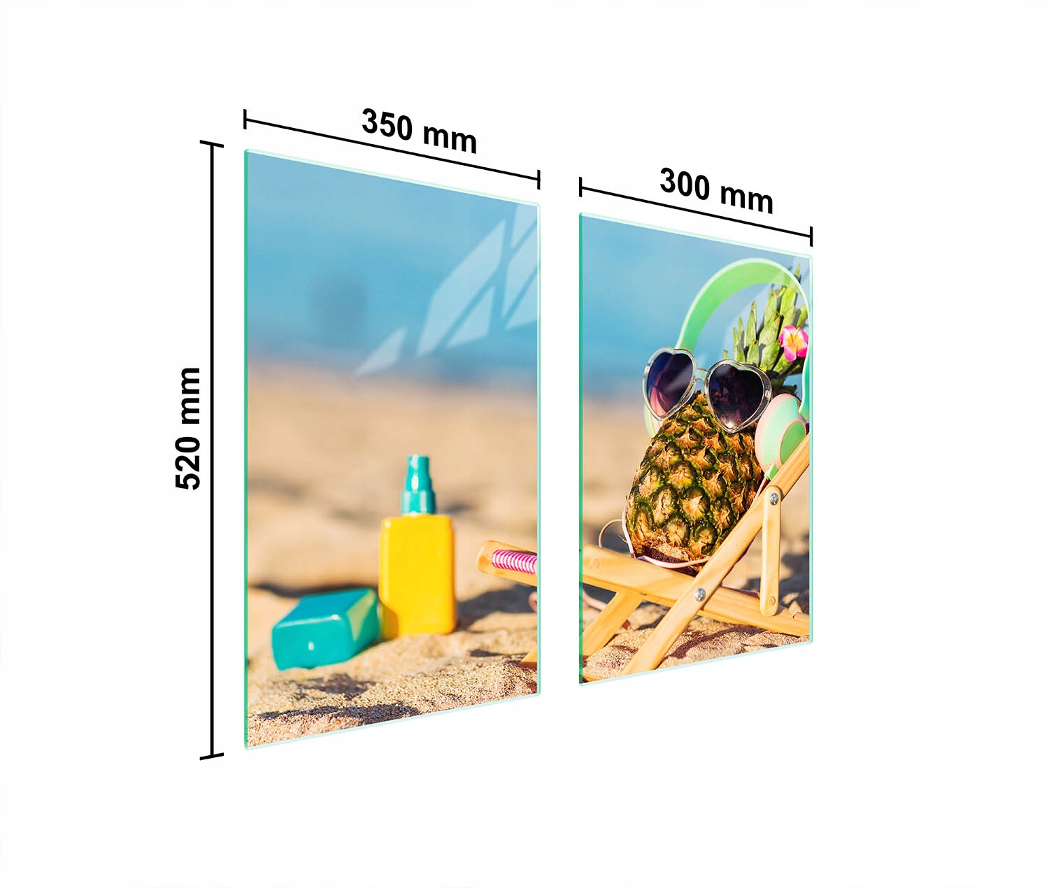 Skleněná Ochranná Deska Do Kuchyně 65x52 Ananas