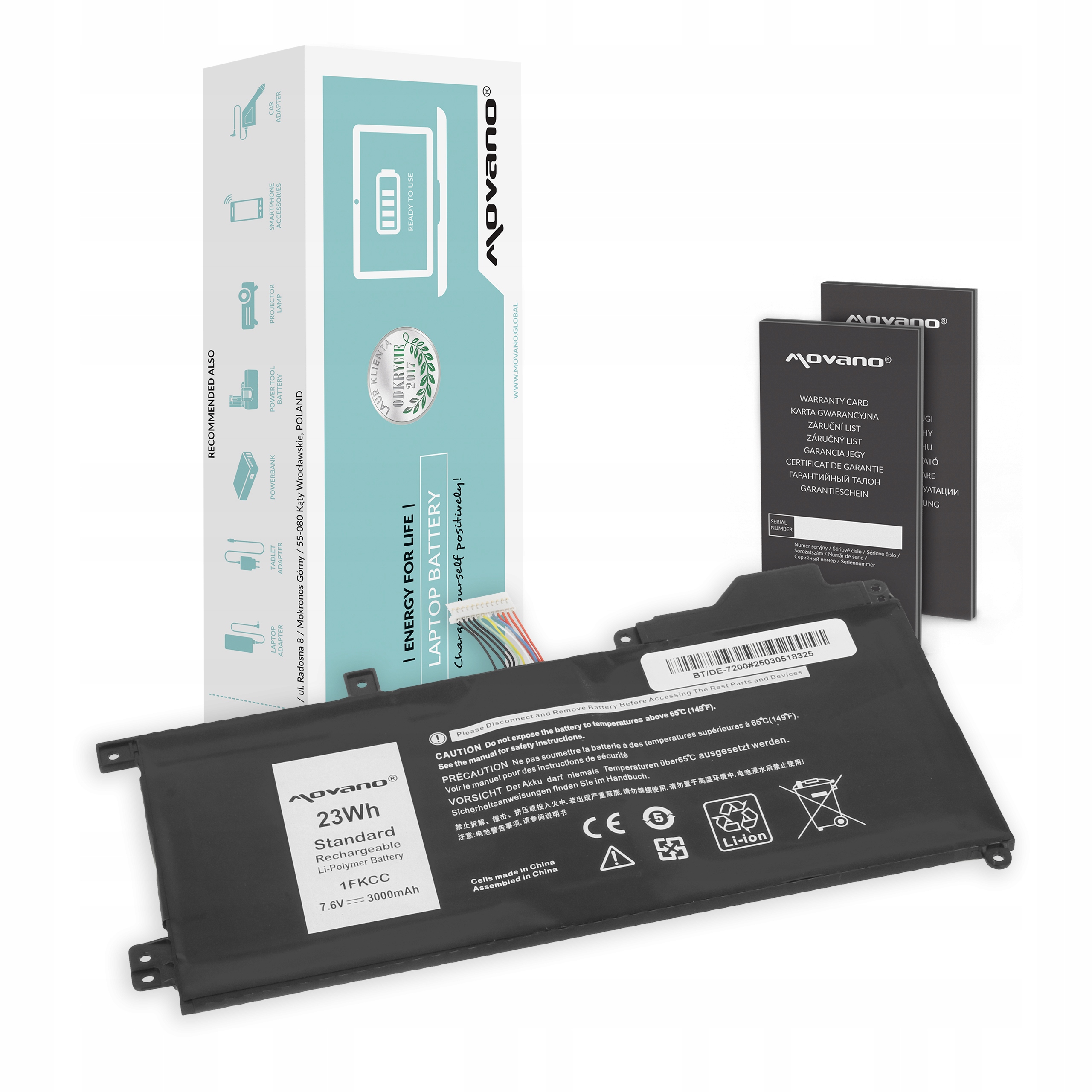 Bateria Movano do Dell Latitude 5295 2-in-1 7200