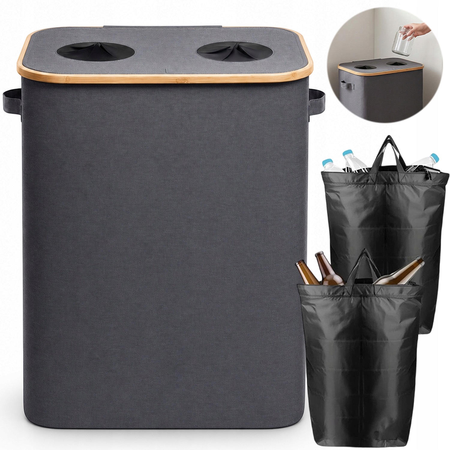 Koš Multifunkční Skládací Skladovací Taška 140 L Pro Recyklaci Třídění