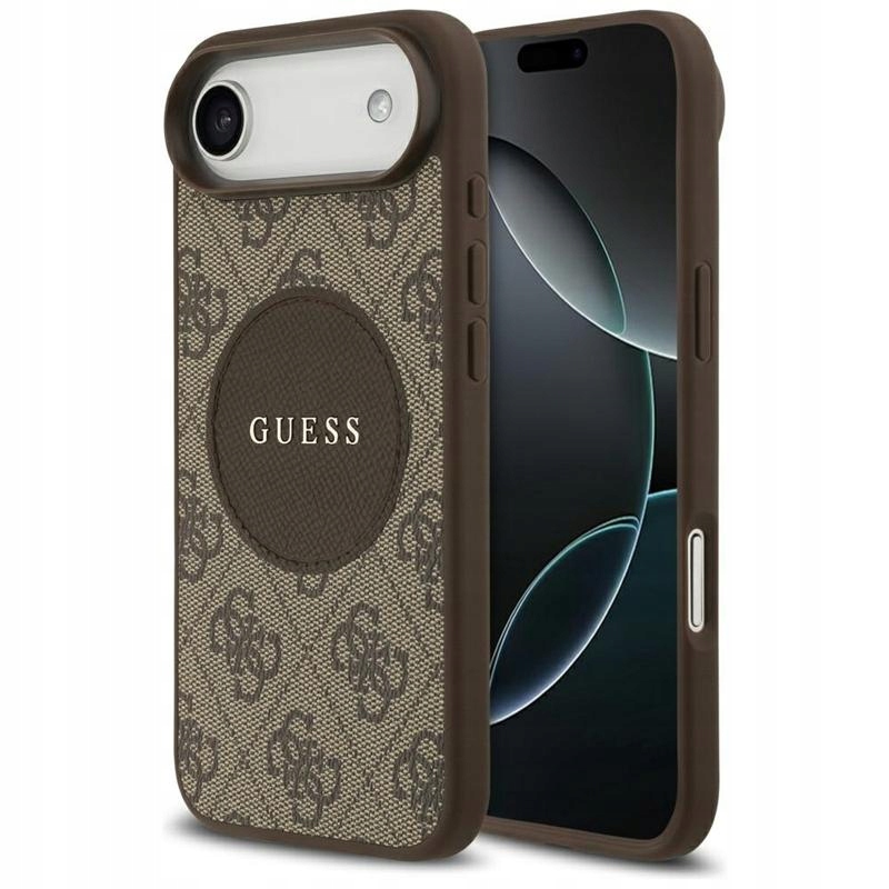 Pouzdro Guess pro iPhone Air Magsafe Originální Classic Hnědé kožené Zadní Kryt
