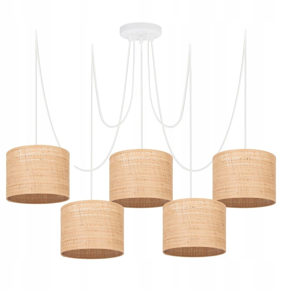 SKANDYNAWSKA LAMPA WISZĄCA SPIDER RATAN RATTAN LED Zasilanie sieciowe