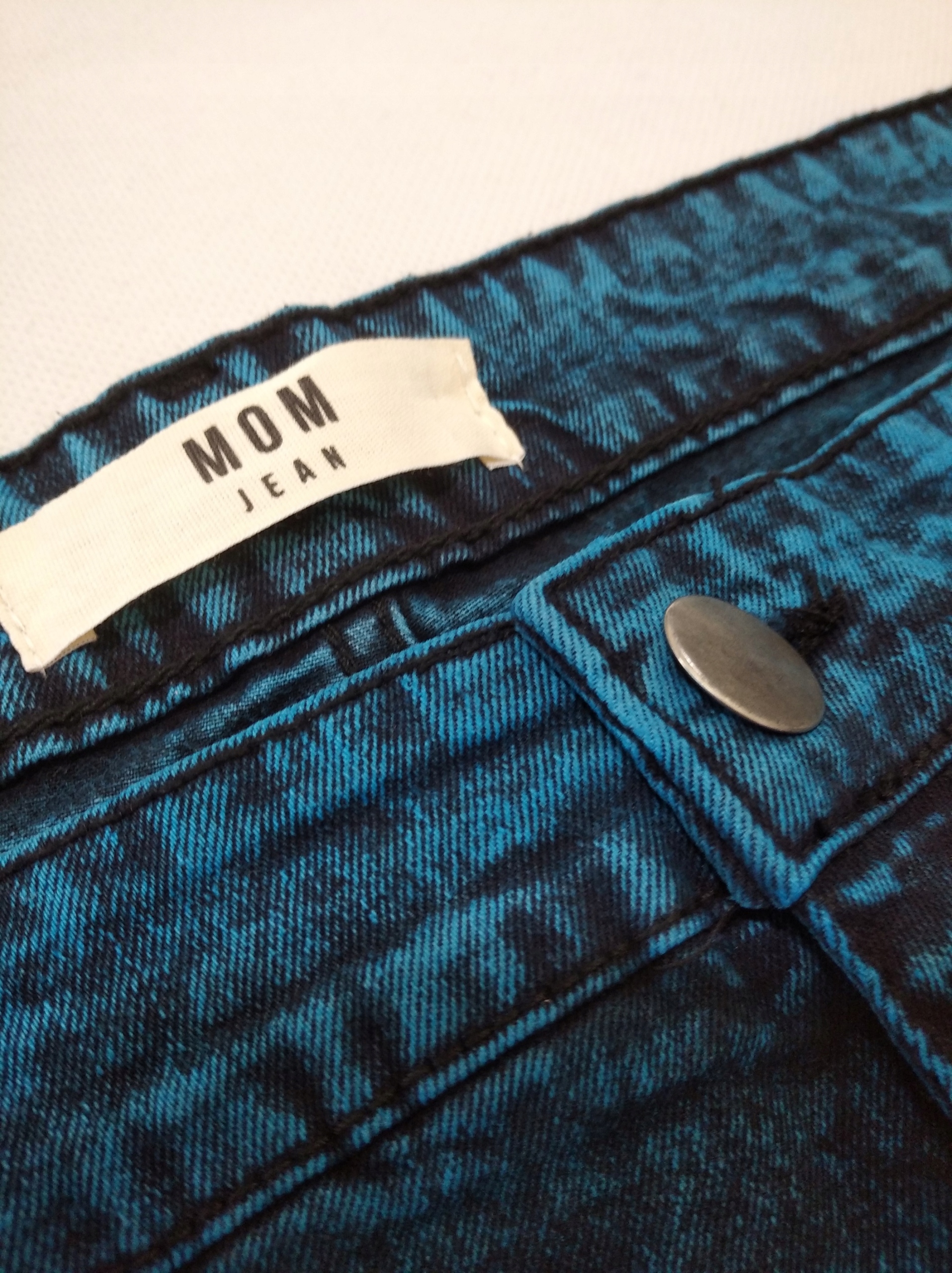 spodnie mom jeans elast ze streczem marmurek 54 Model 142908