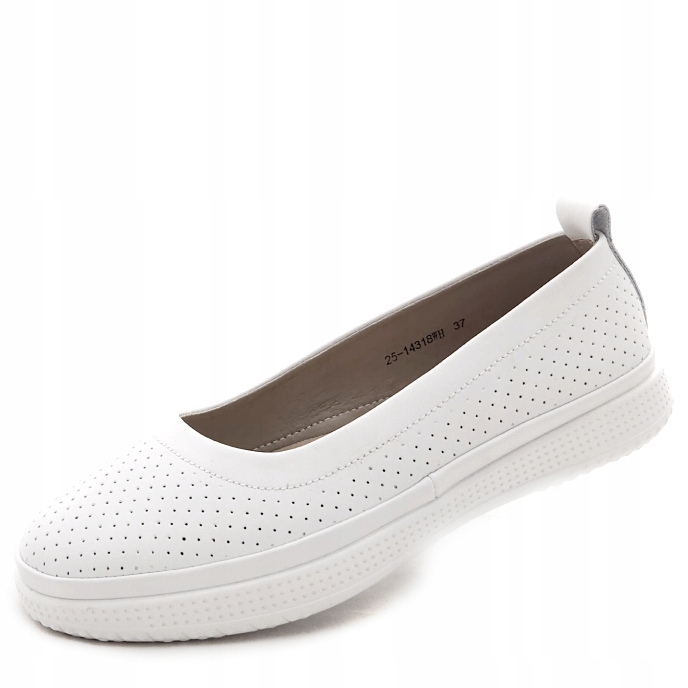 Polobotky nazouvací Přírodní Kůže Cambell Bílé 14318