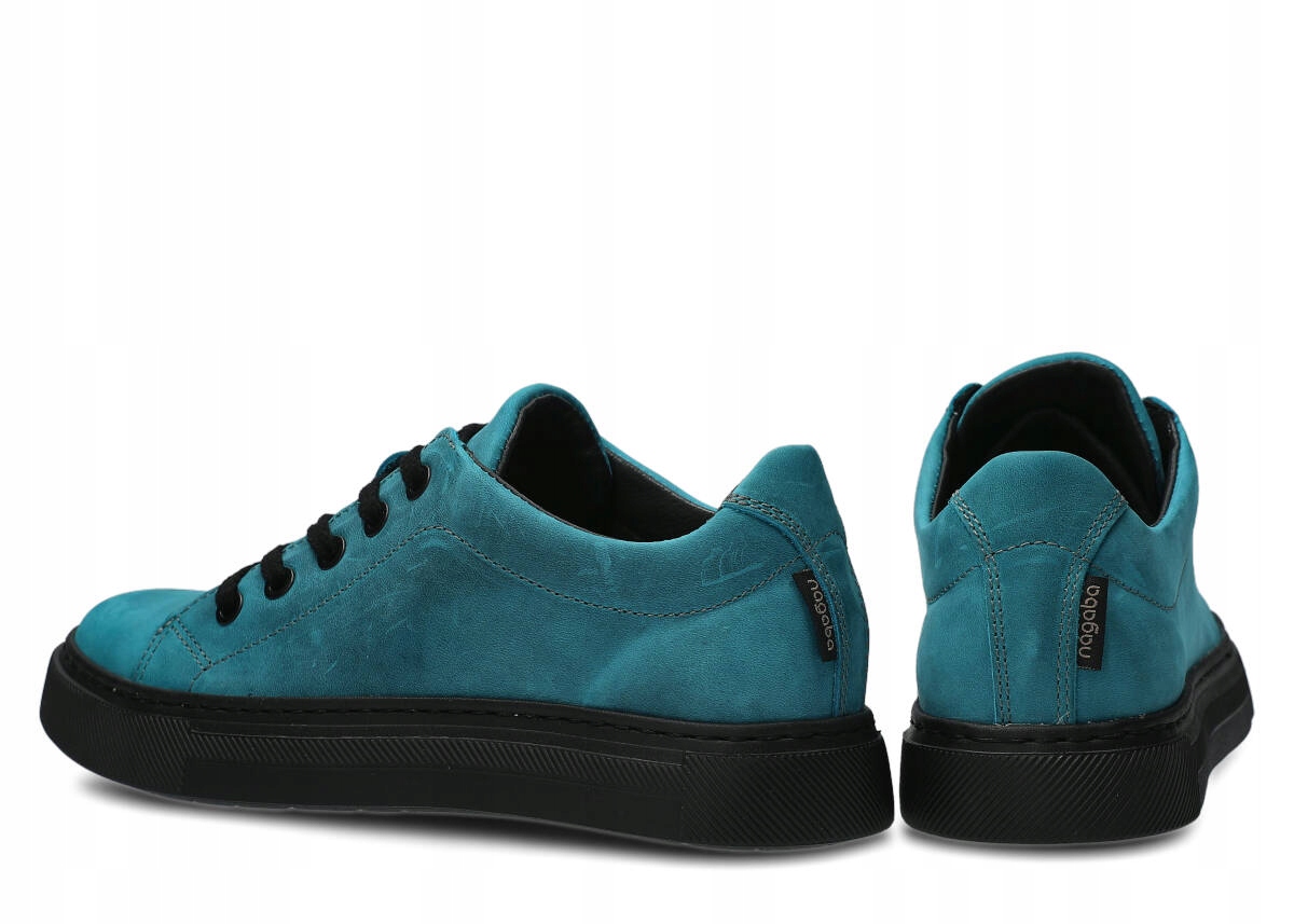 NAGABA 607 TURKUSOWY - WYGODNE SKÓRZANE PÓŁBUTY DAMSKIE Marka Nagaba