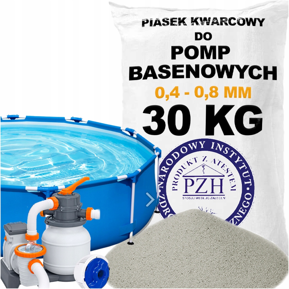 

Piasek kwarcowy do pomp basenowych Pzh 30 Kg
