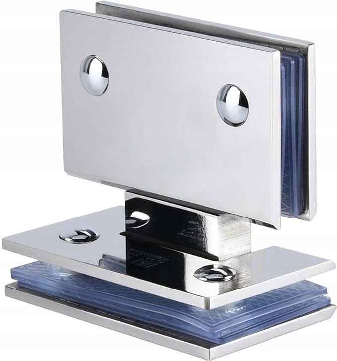 KLIPS ŁAZIENKOWY ZE STALI NIERDZEWNEJ 304 ZACISK DO SZKLANYCH DRZWI