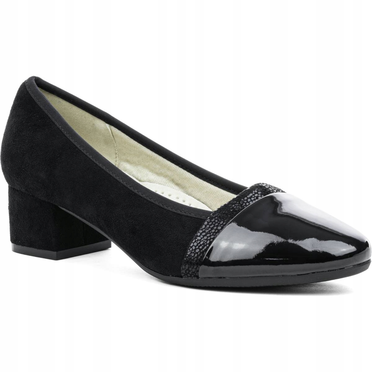 Lodičky na podpatku z kůže, polobotky stabilní, pohodlné, lehké Wojtyłko 41