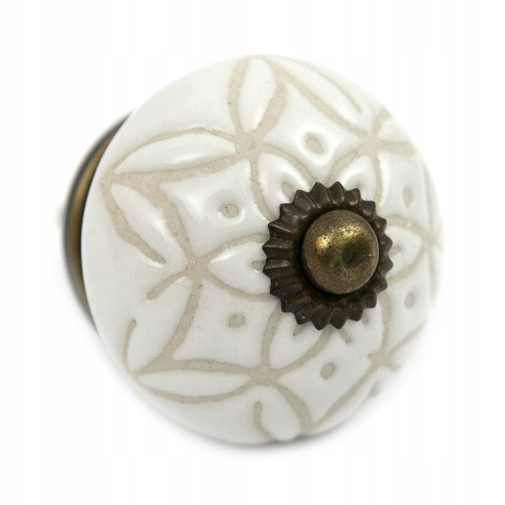 

Gałka Ceramiczna Do Szuflady Mebli Biała BEŻOWA4cm