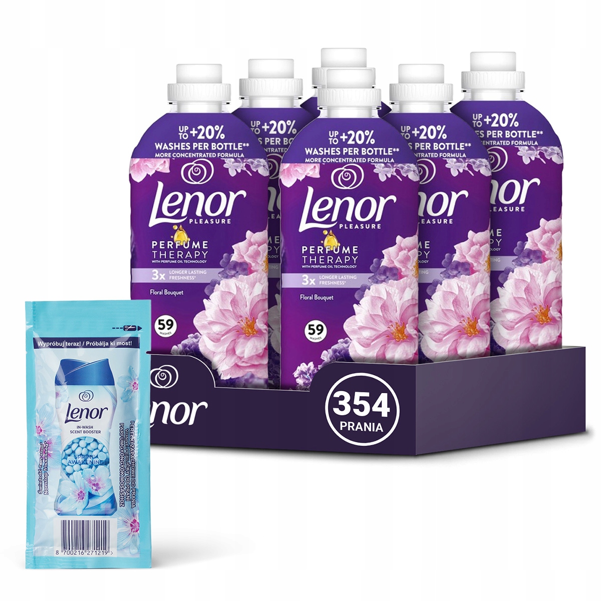 6x Lenor Płyn do płukania tkanin Floral Bouquet, 354 prania Próbka