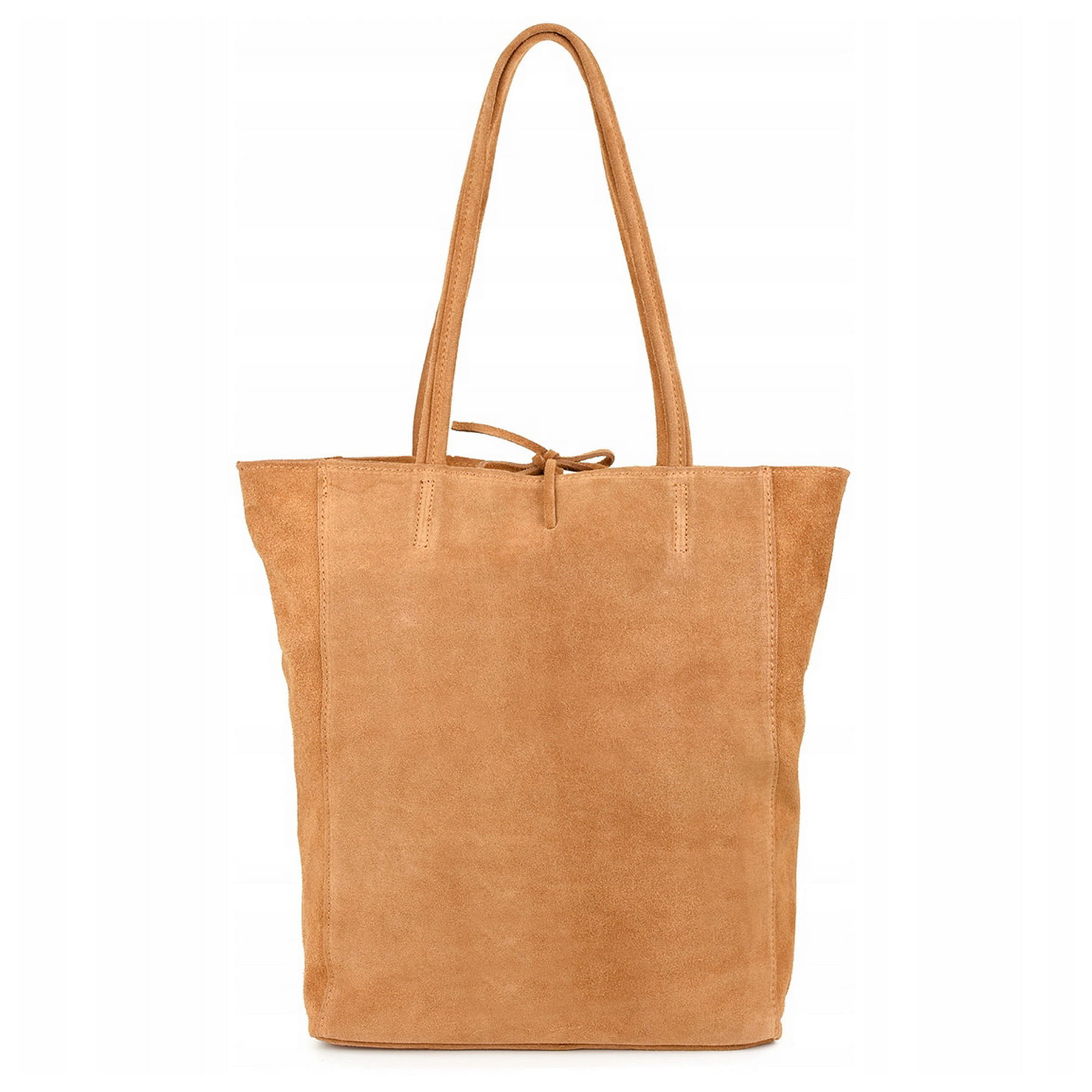 

Torebka zamszowa shopper duża z troczkiem Camel