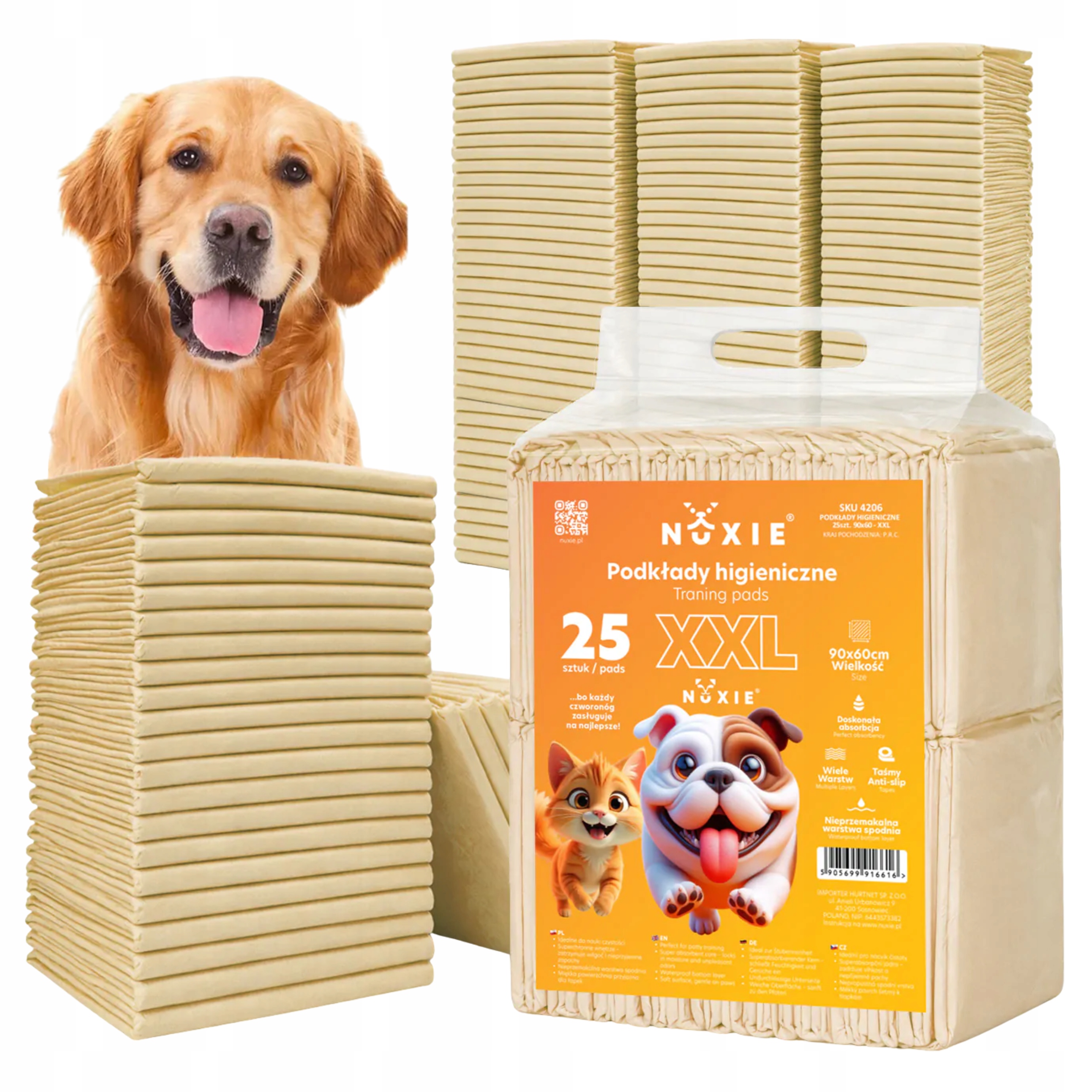 Mata dla psa podkłady higieniczne chłonne do nauki XXL 25szt 60x90cm 4206