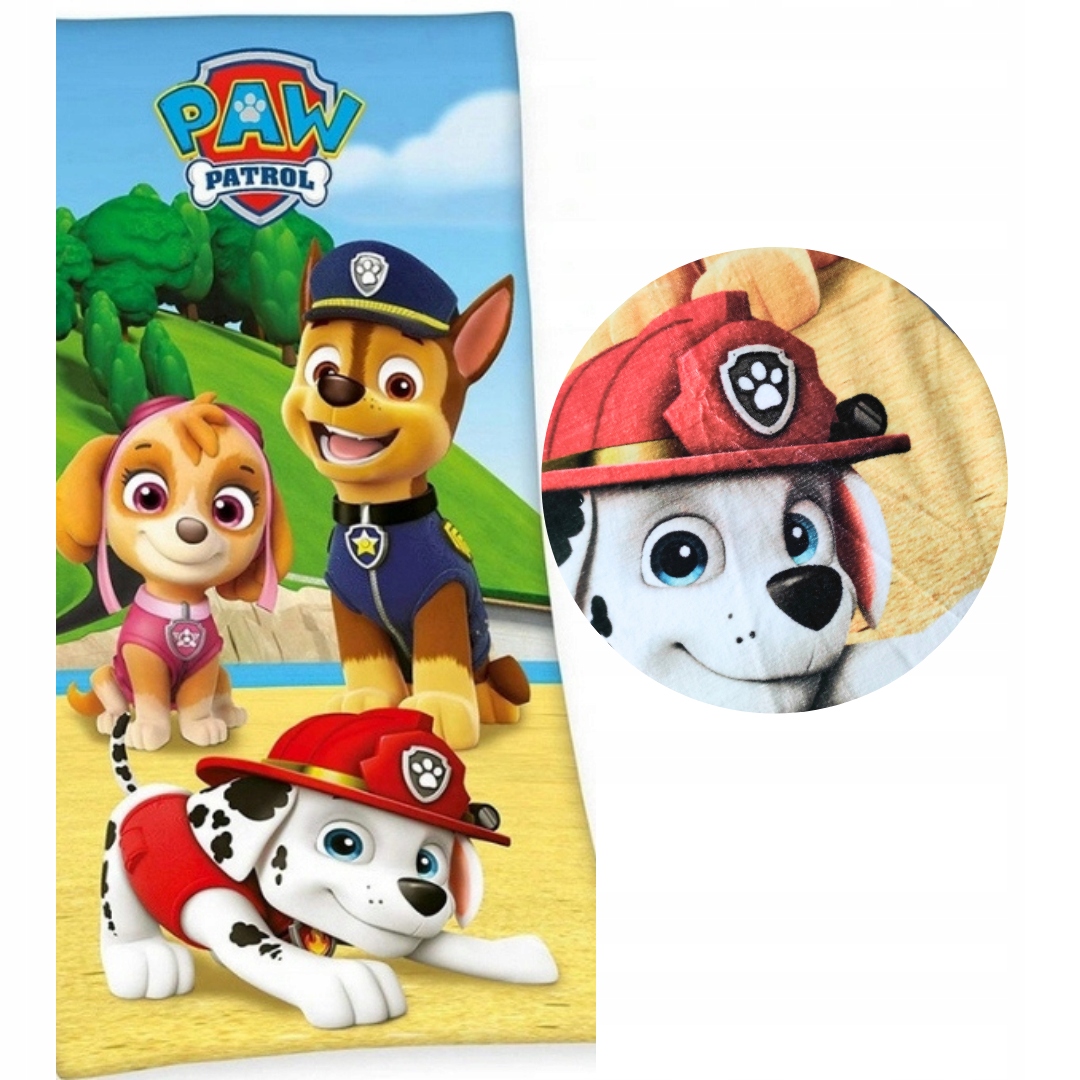 PSI PATROL 75x150 Duży Ręcznik Kąpielowy Plażowy Bawełniany dziecięcy Pies