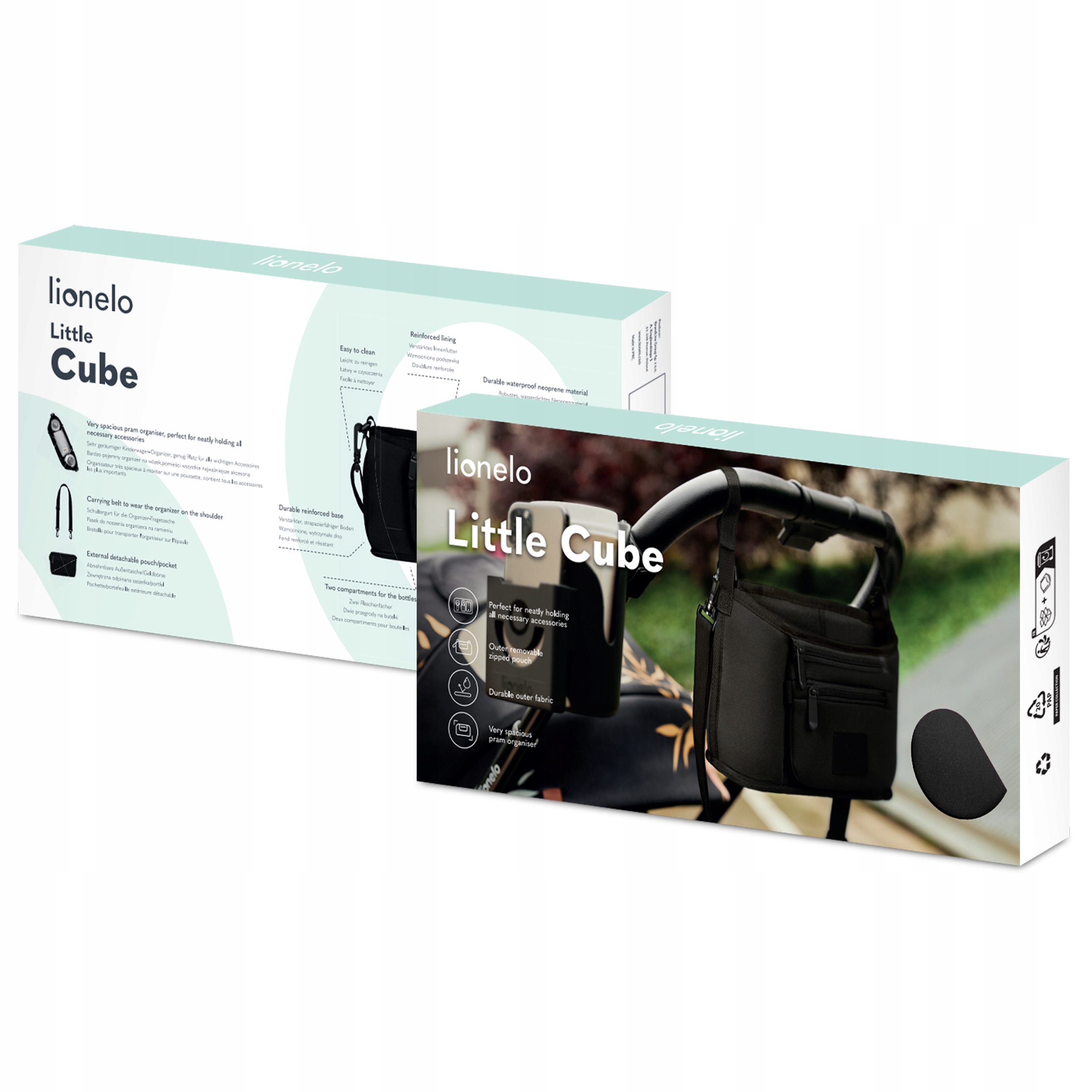 ORGANIZER TORBA DO WÓZKA LIONELO LITTLE CUBE Kolor czarny