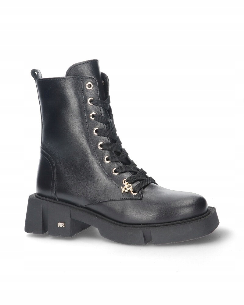 černé boty kotníkové boty dámské workery zateplené ozdoba Karino 37