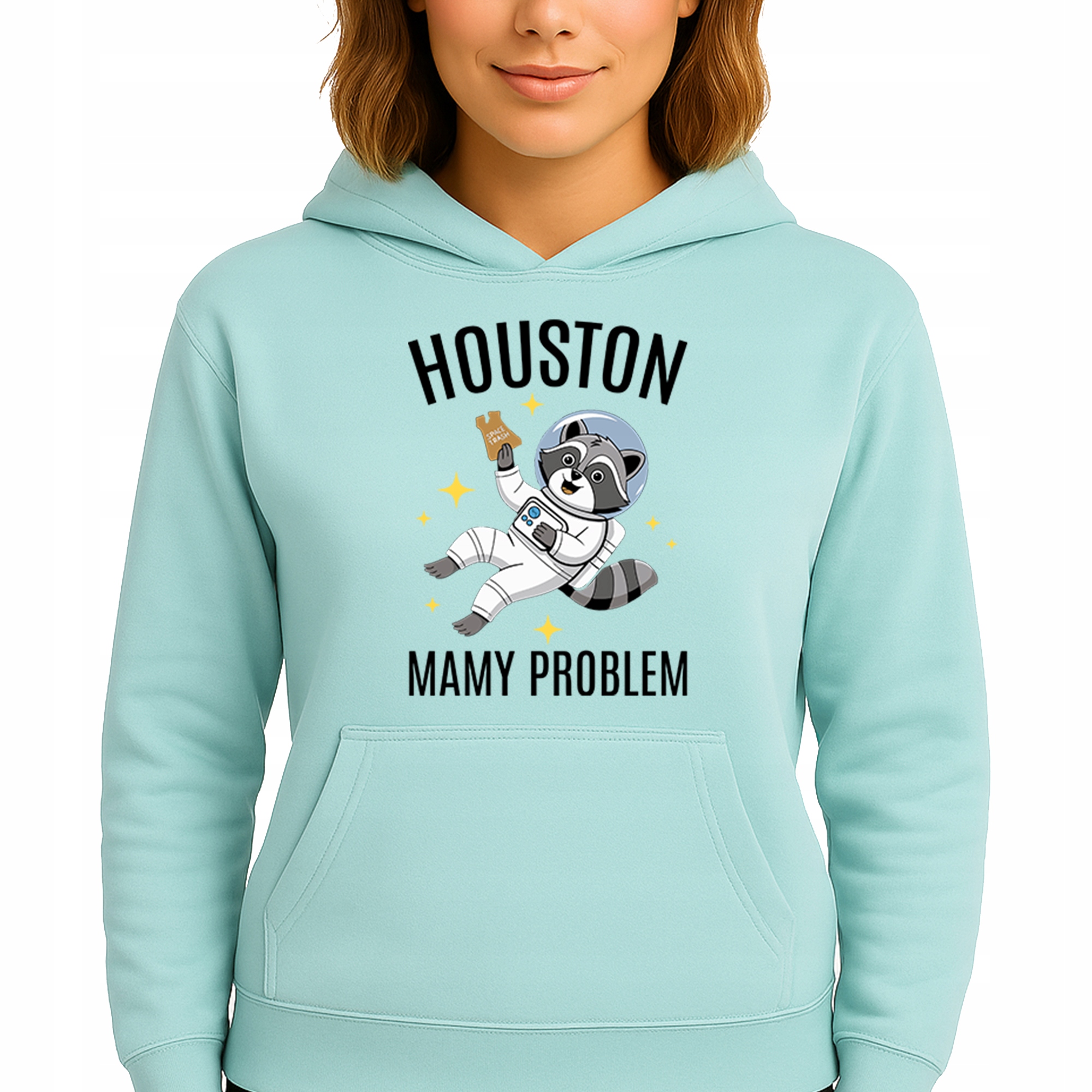Mikina Mátová Hoodie S Kapucí Bavlněná Houston Máme problém M