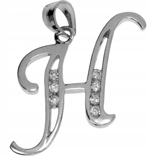 Stříbrné písmenko „h“ s přívěskem.