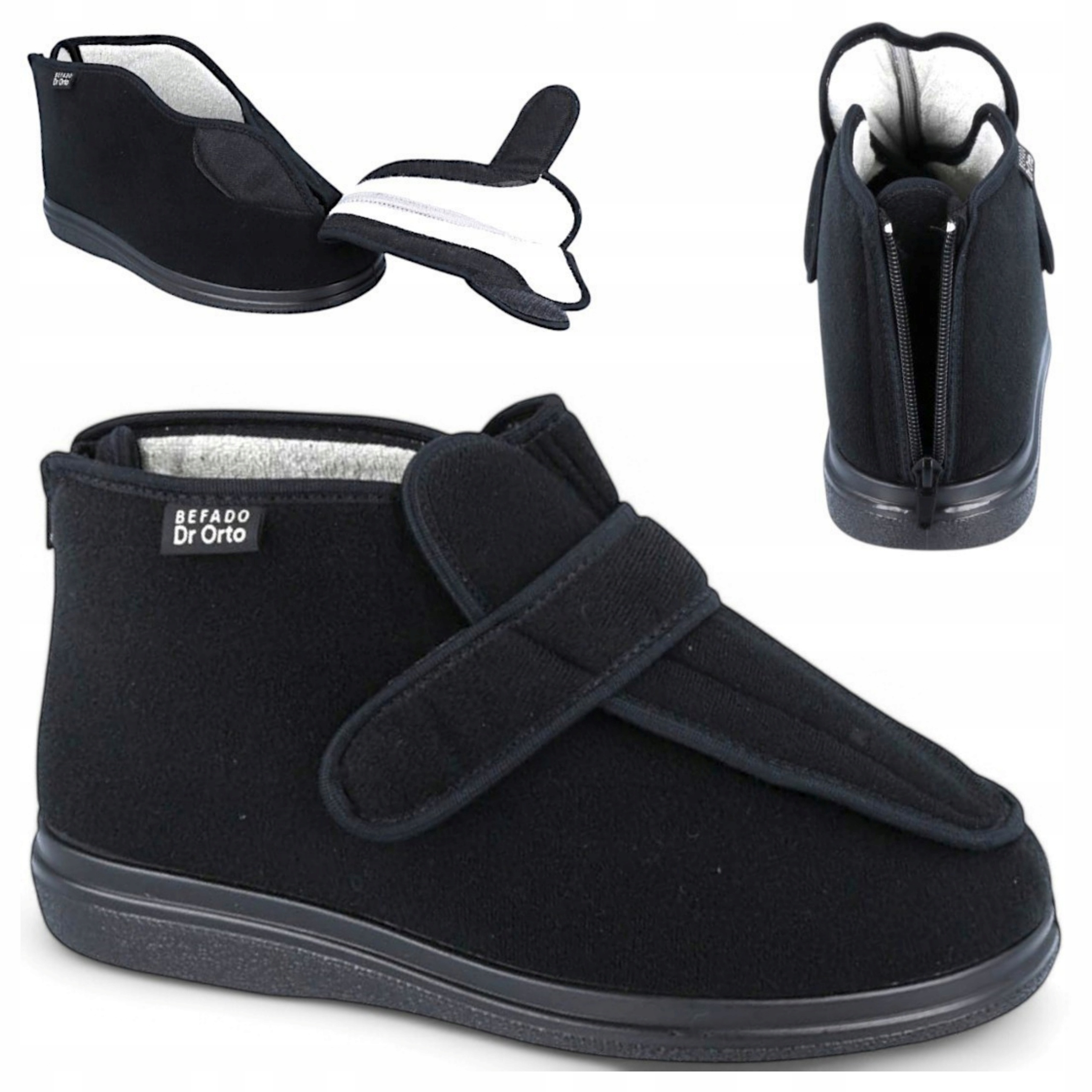 Dr Orto 44 Pánské ortopedické boty na suchý zip na široké chodidlo Diabetická