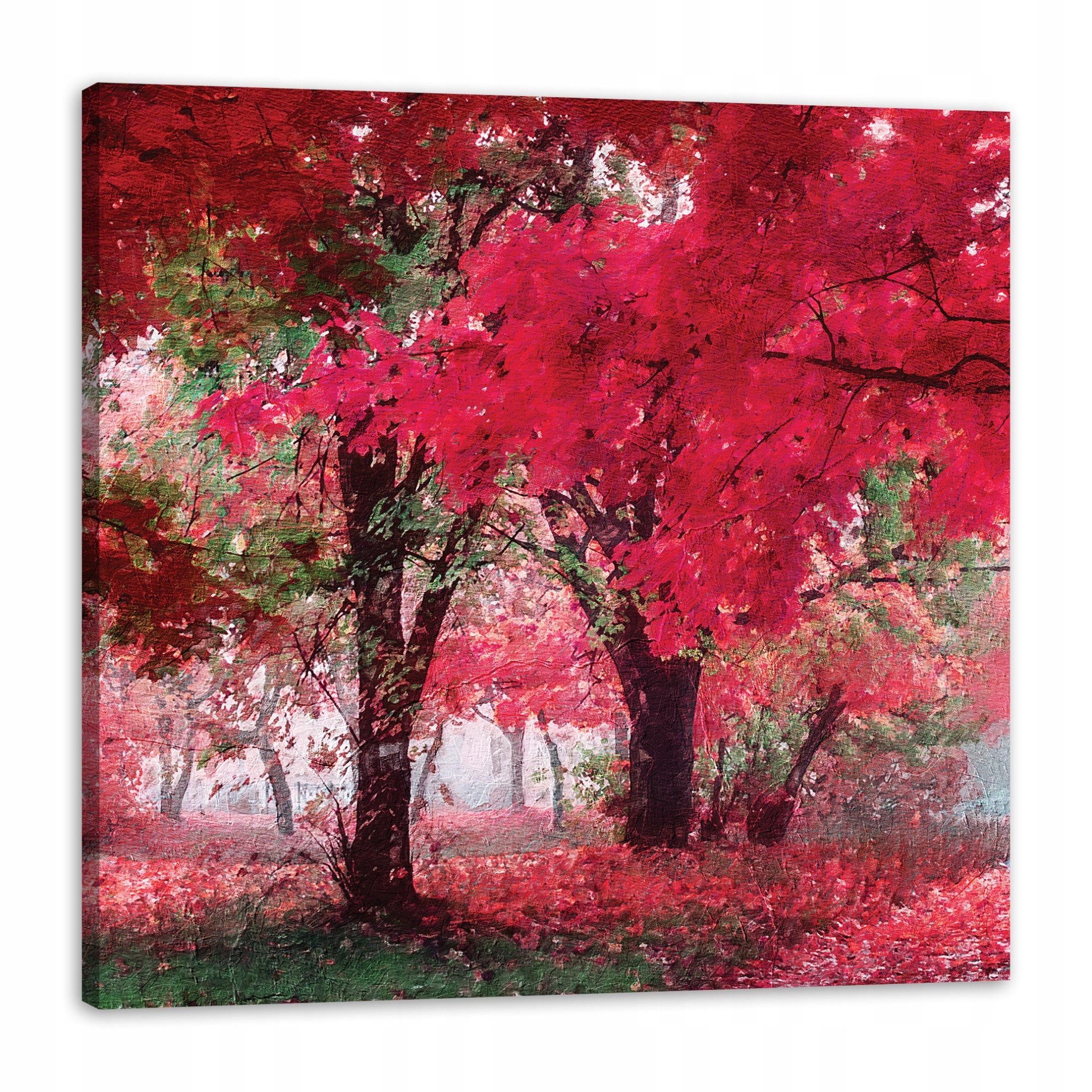 Obraz na plátně Růžové listy Stromy Umění 90x90 cm