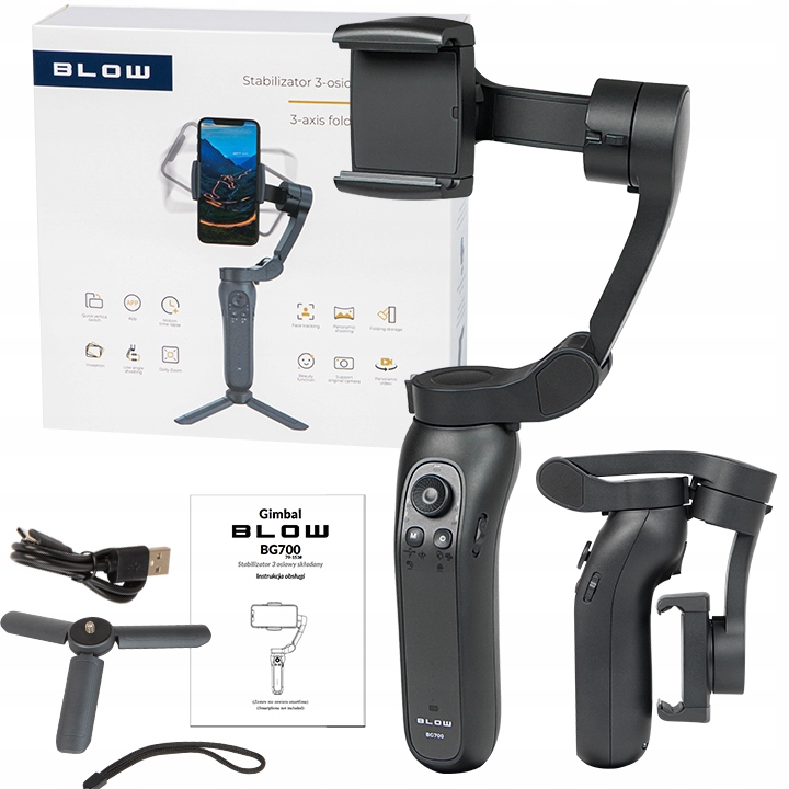 GIMBAL DO TELEFONU RĘCZNY STABILIZATOR OBRAZU iOS ANDROID SKŁADANY SELFIE