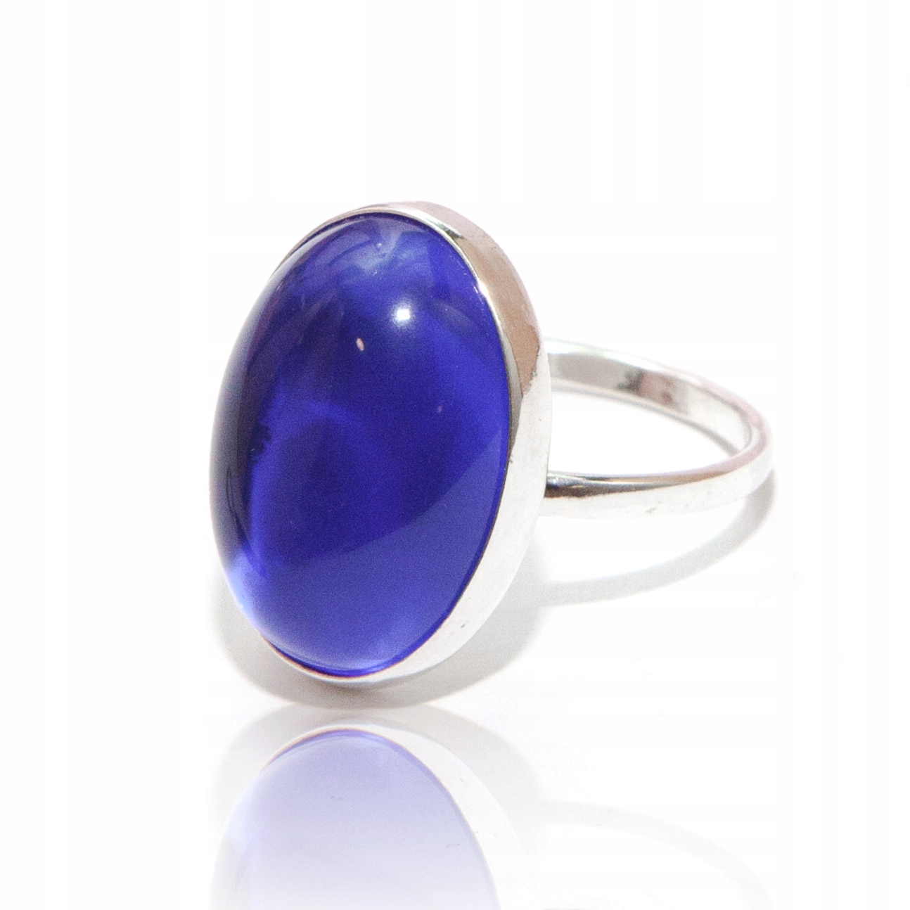 Stříbrný prstýnek sklo vel.17 stříbro 925 modrý tmavý