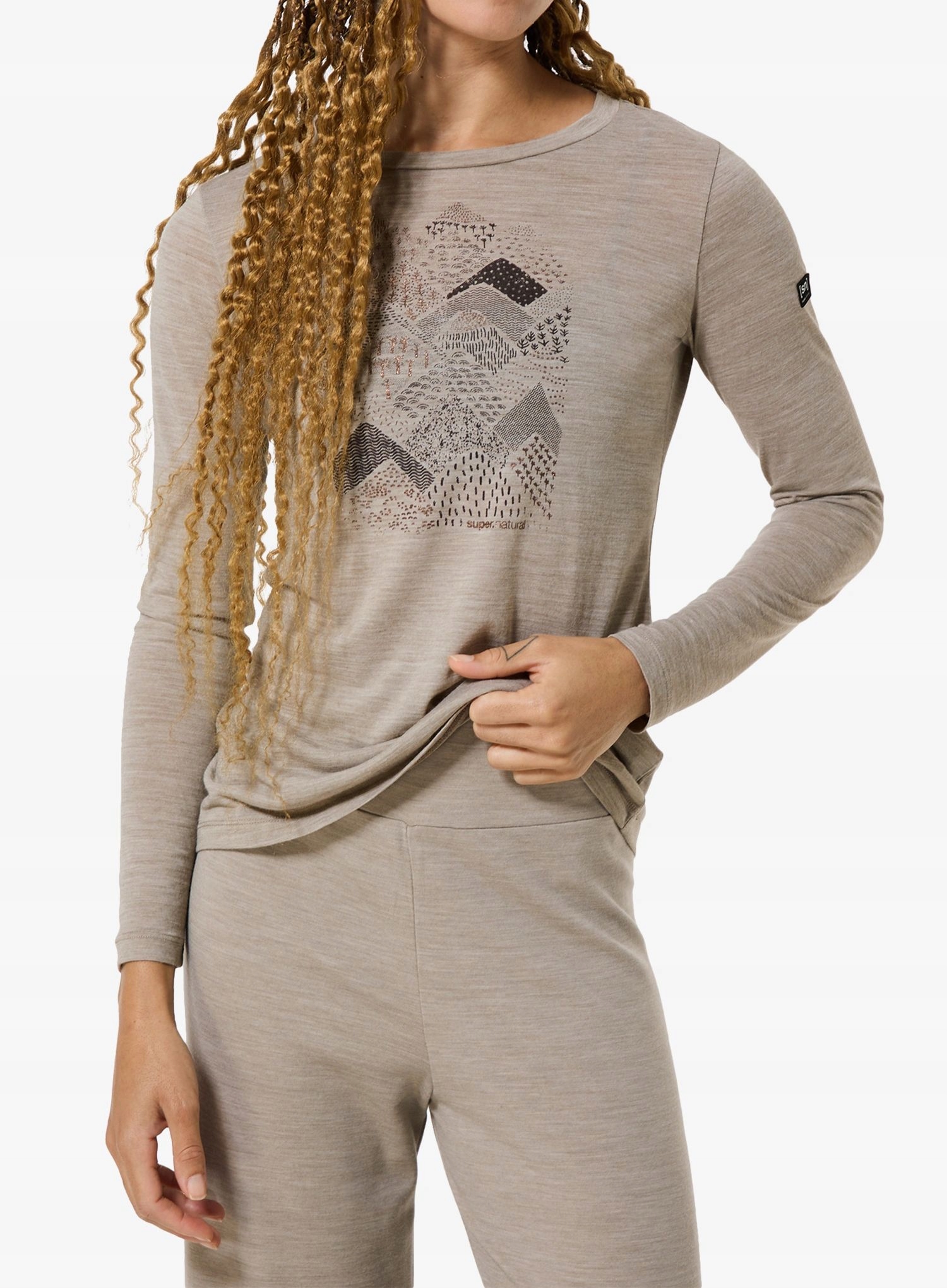 Dámská halenka s dlouhým rukávem Super.natural Hilly Ls vintage khaki S